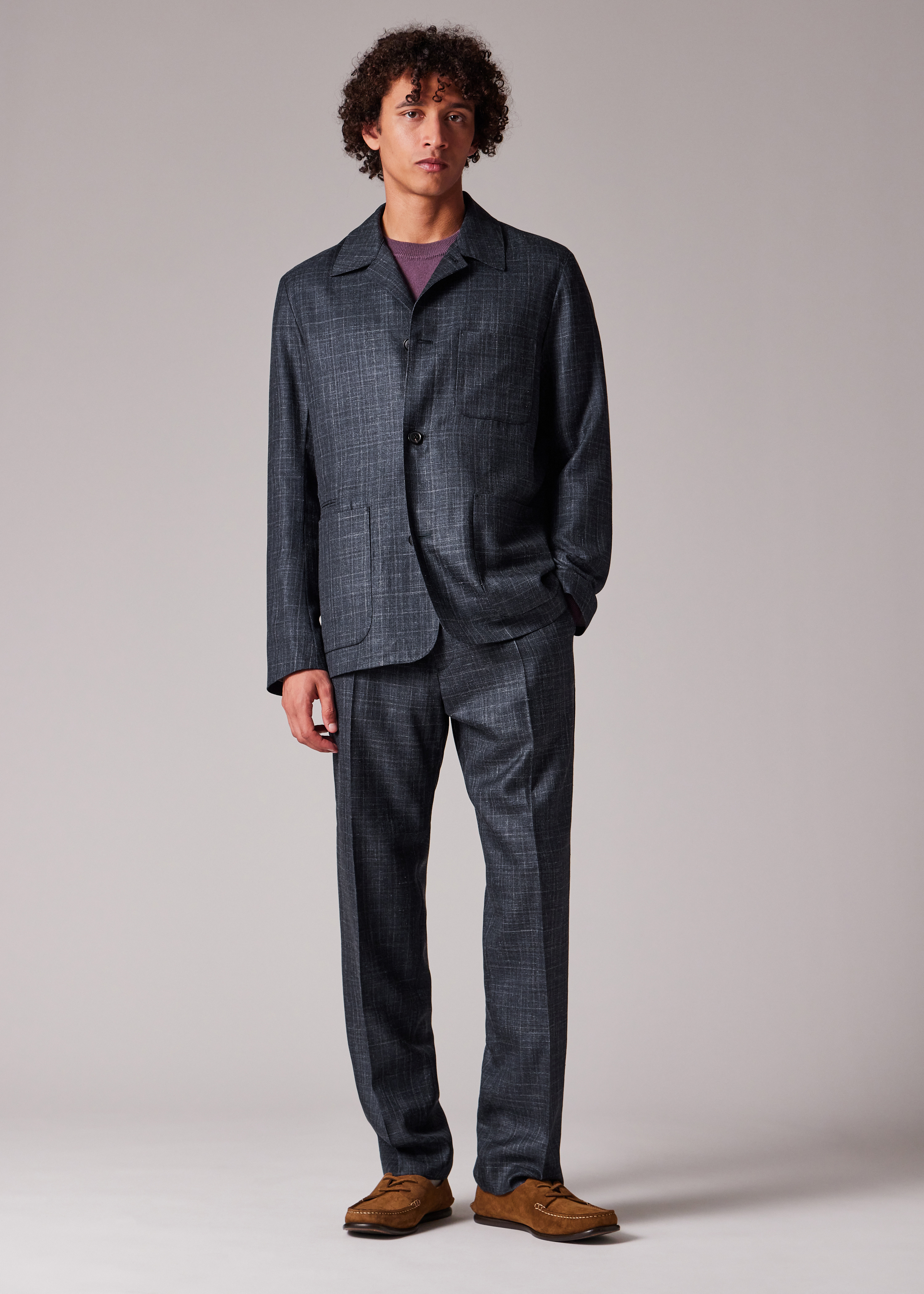 Navy Wool-Silk Work Jacket - 6