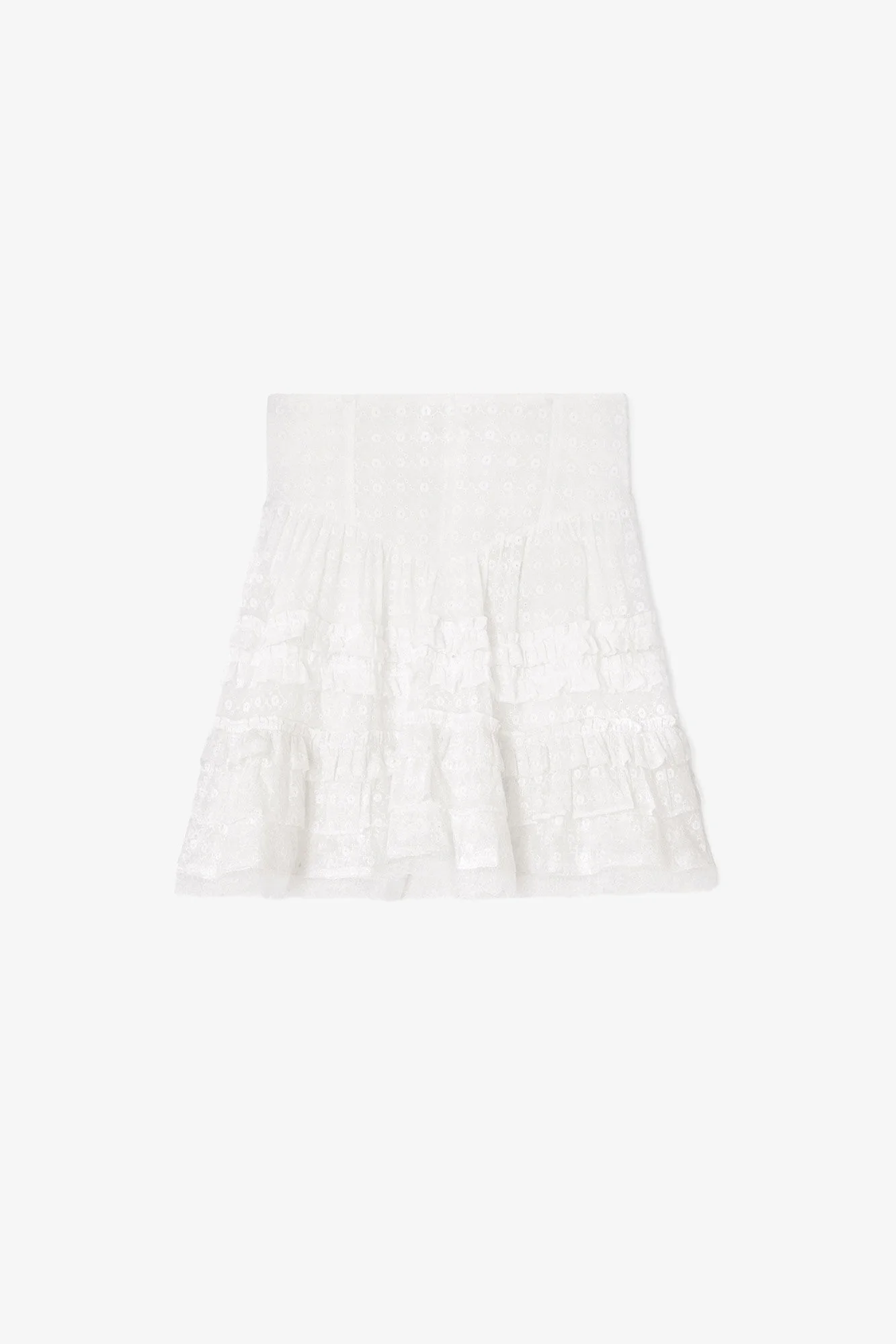 SKIRT IN WHITE BRODERIE ANGLAISE - 1