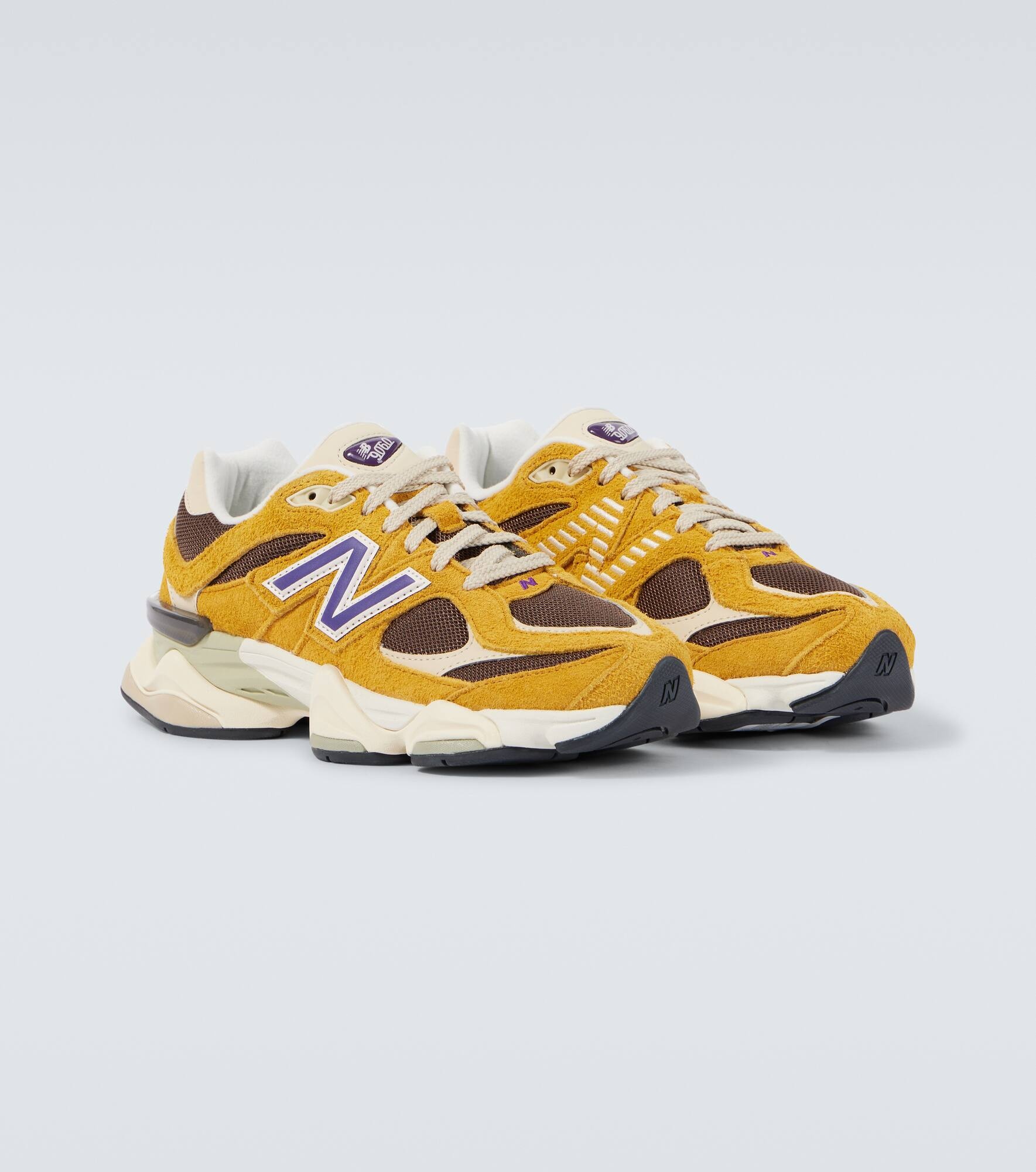 9060 embroidered leather sneakers - 5