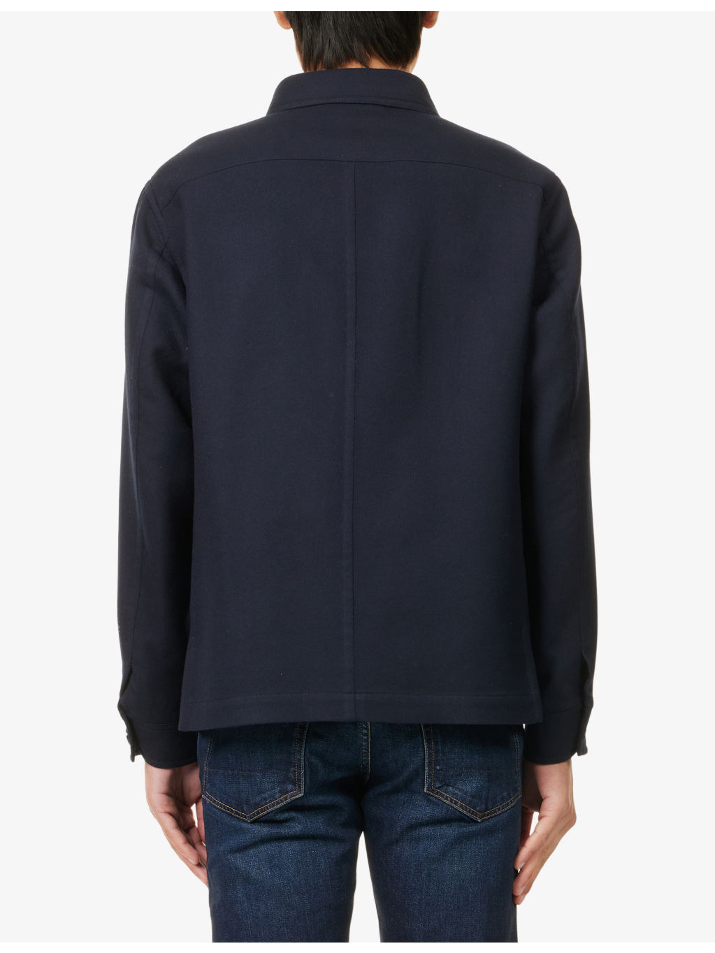 Patch-Pocket Long-Sleeve Wool-Silk Blend Shirt - 4