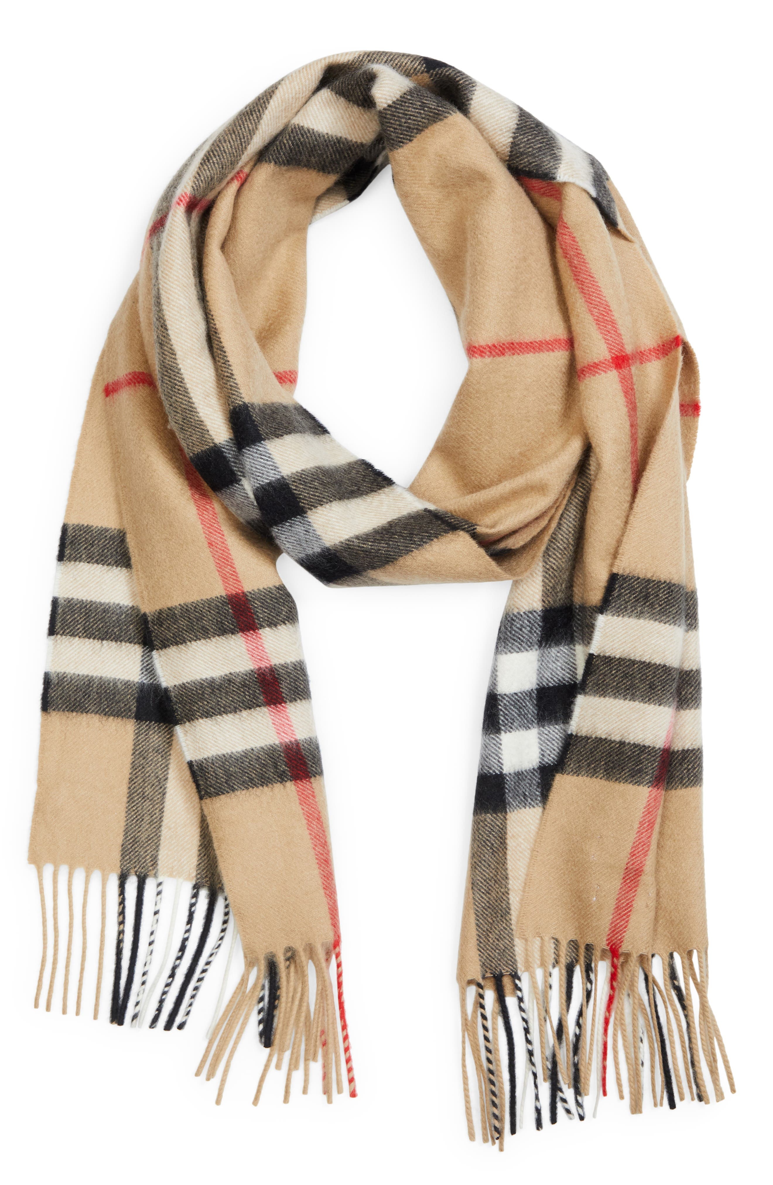 burberry Check Cashmere Scarf in Camel at Nordstrom - 3