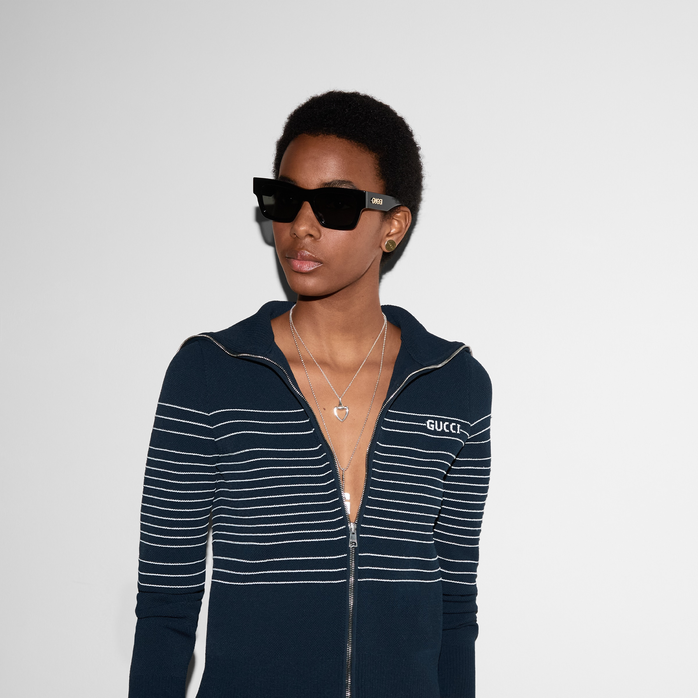 Fabric polo jacket with intarsia - 5