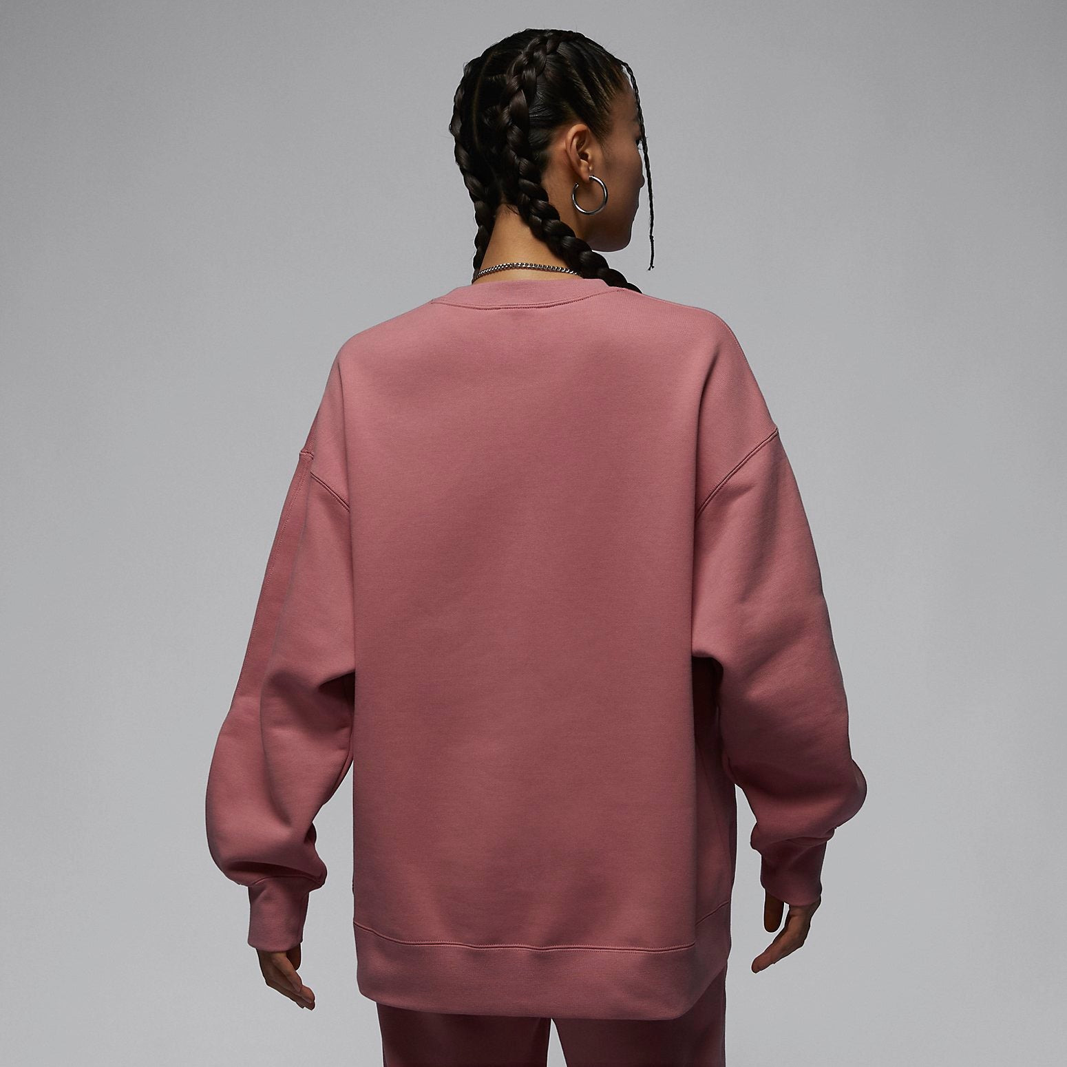 (WMNS) Air Jordan Flight Fleece Crewneck Sweatshirt 'Pink' FB5117-618 - 3