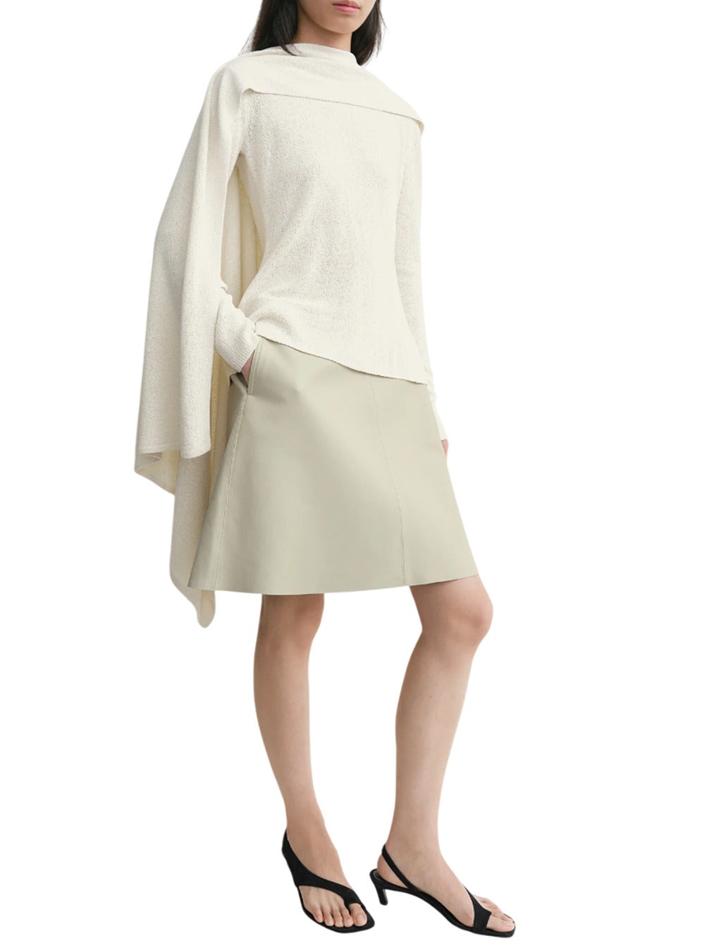 Ecru Knitted Cape - 3