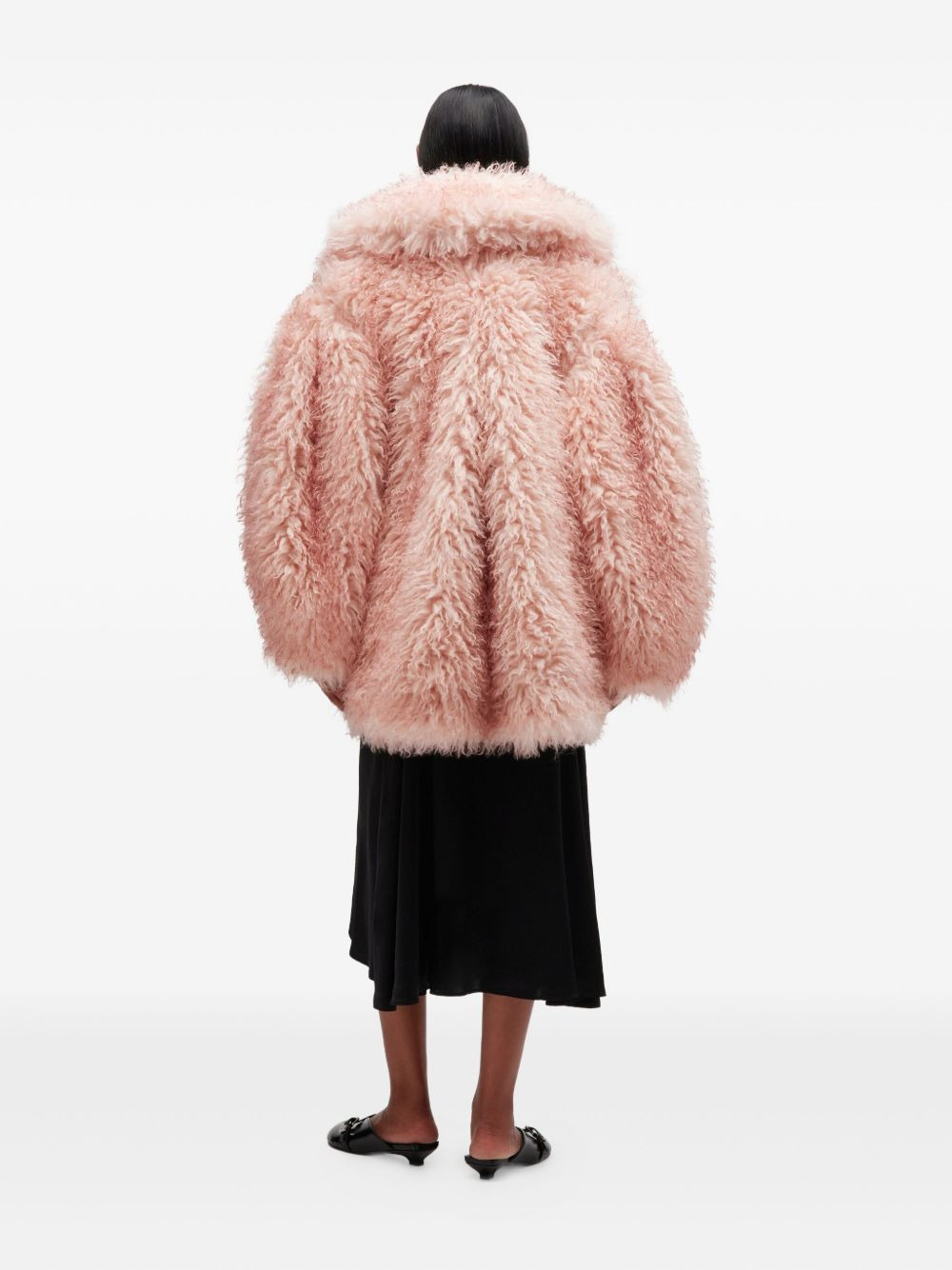 teddy-textured double-breasted coat - 3