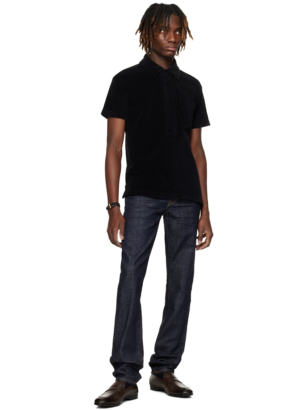 Black Towelling Polo - 4