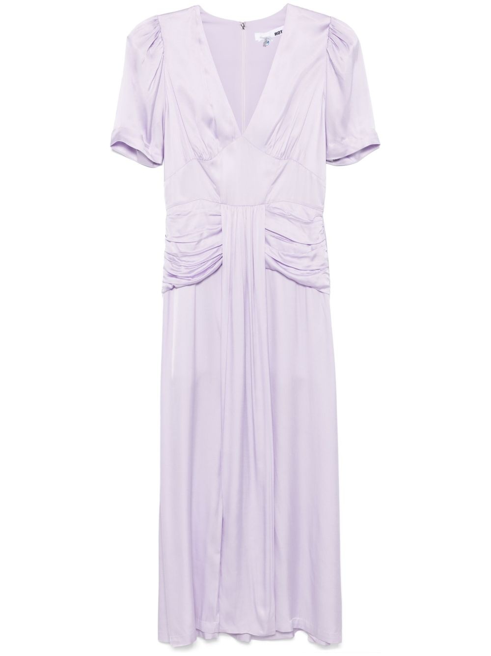satin V-neck midi dress - 1