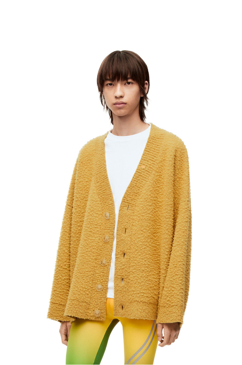 Oversize textured cardigan in wool and polyamide 3