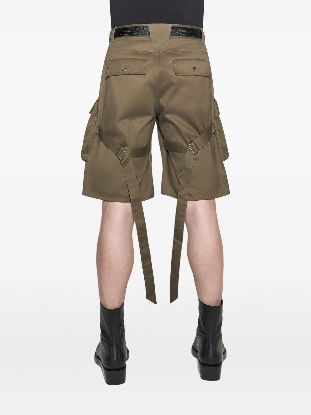 buckle-straps cargo shorts - 3