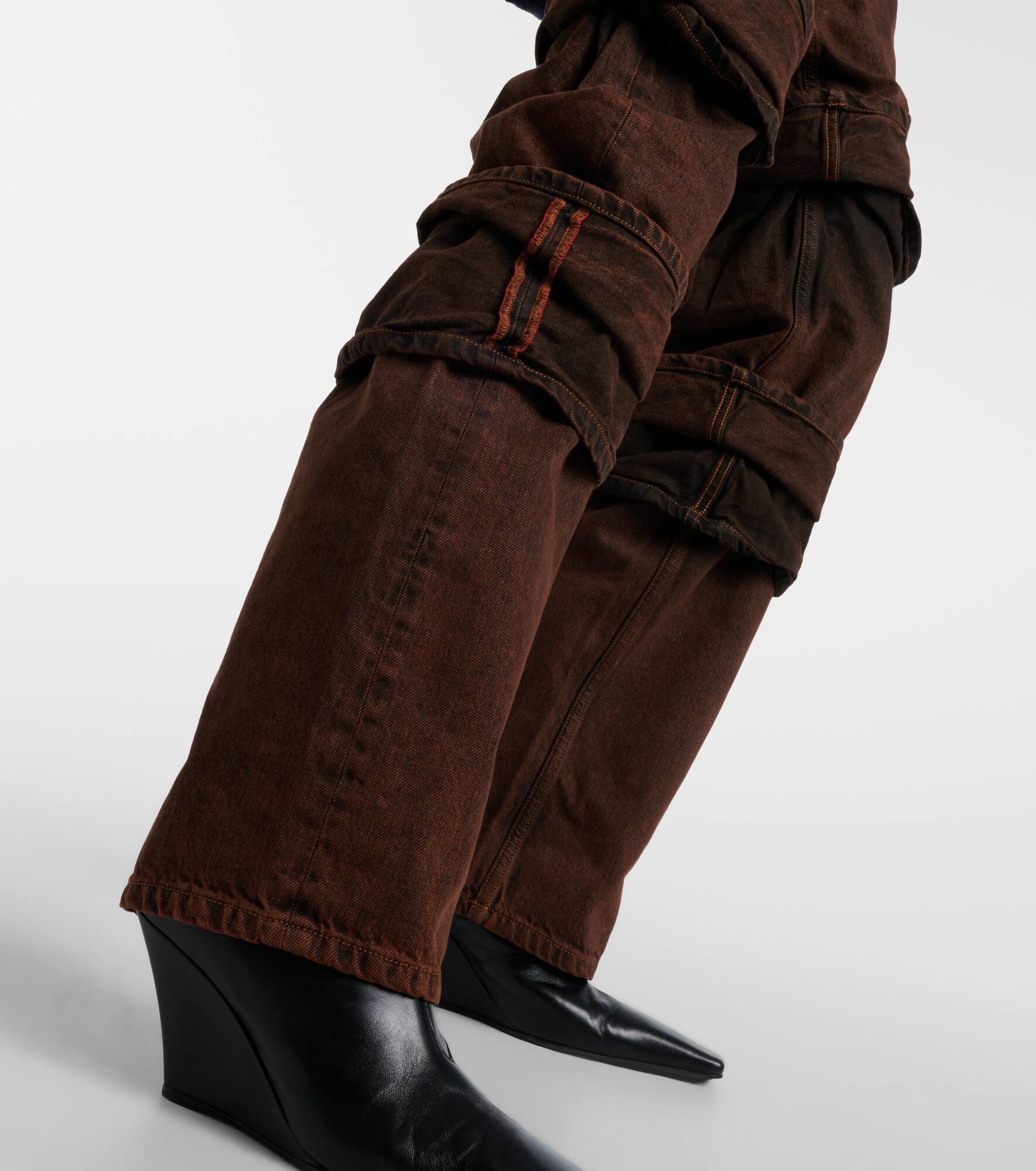 Layered high-rise wide-leg jeans - 5