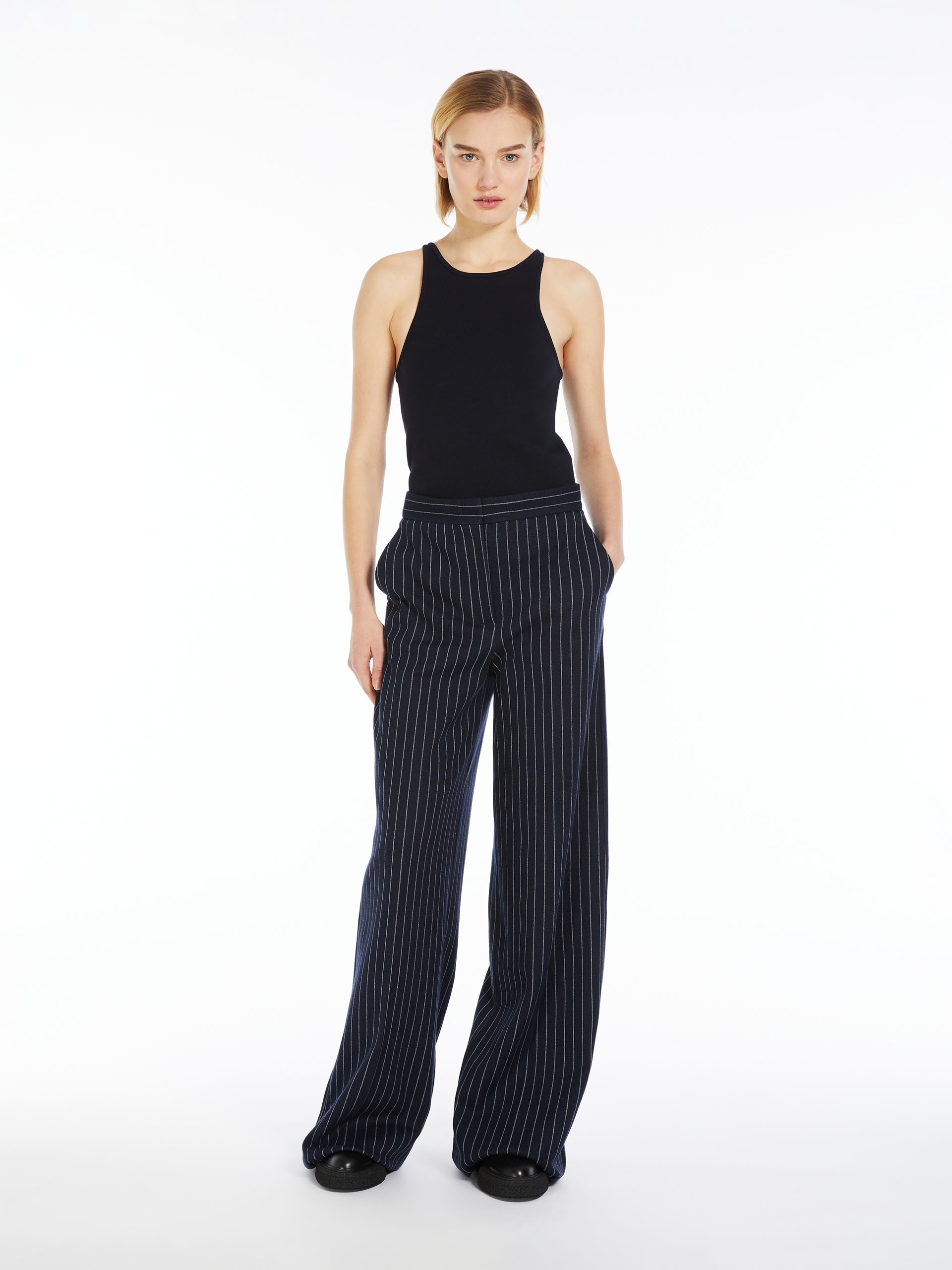 Cotton, cashmere and silk palazzo trousers - 2