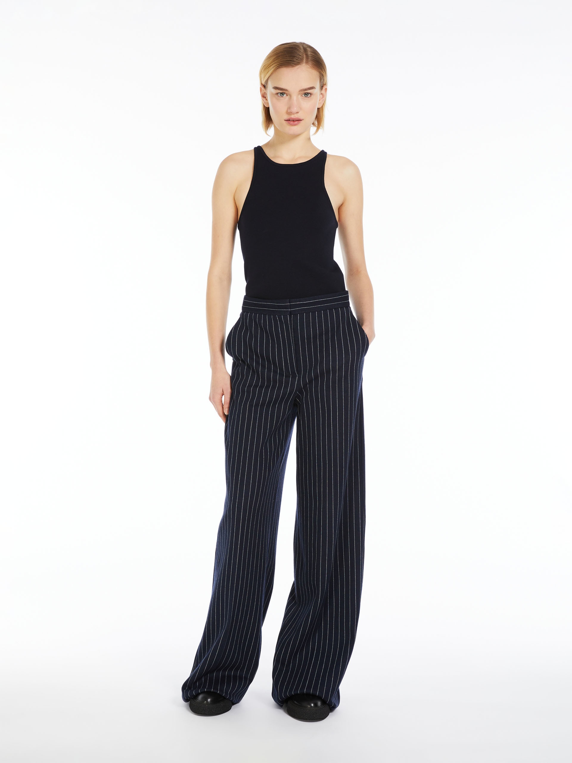 BENITO Cotton, cashmere and silk palazzo trousers - 2