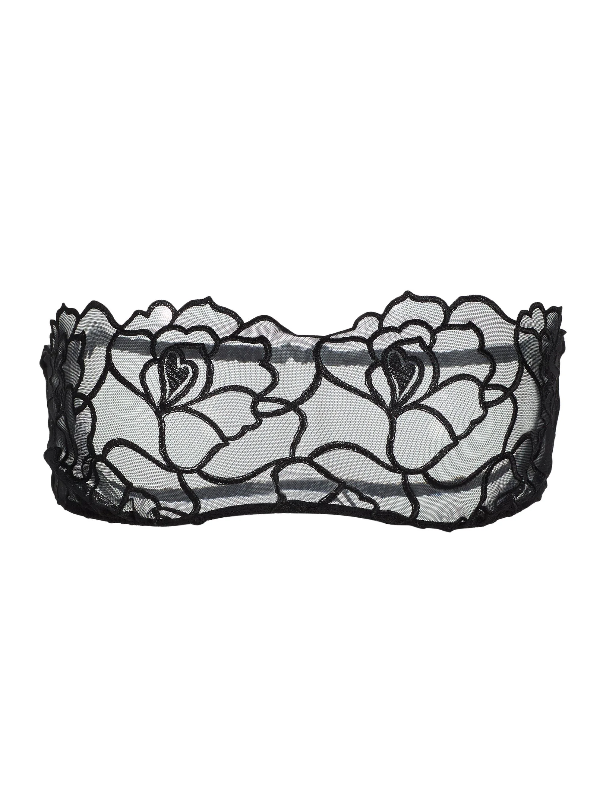 Women's Petite Chou Embroidered Bandeau - Black - 1