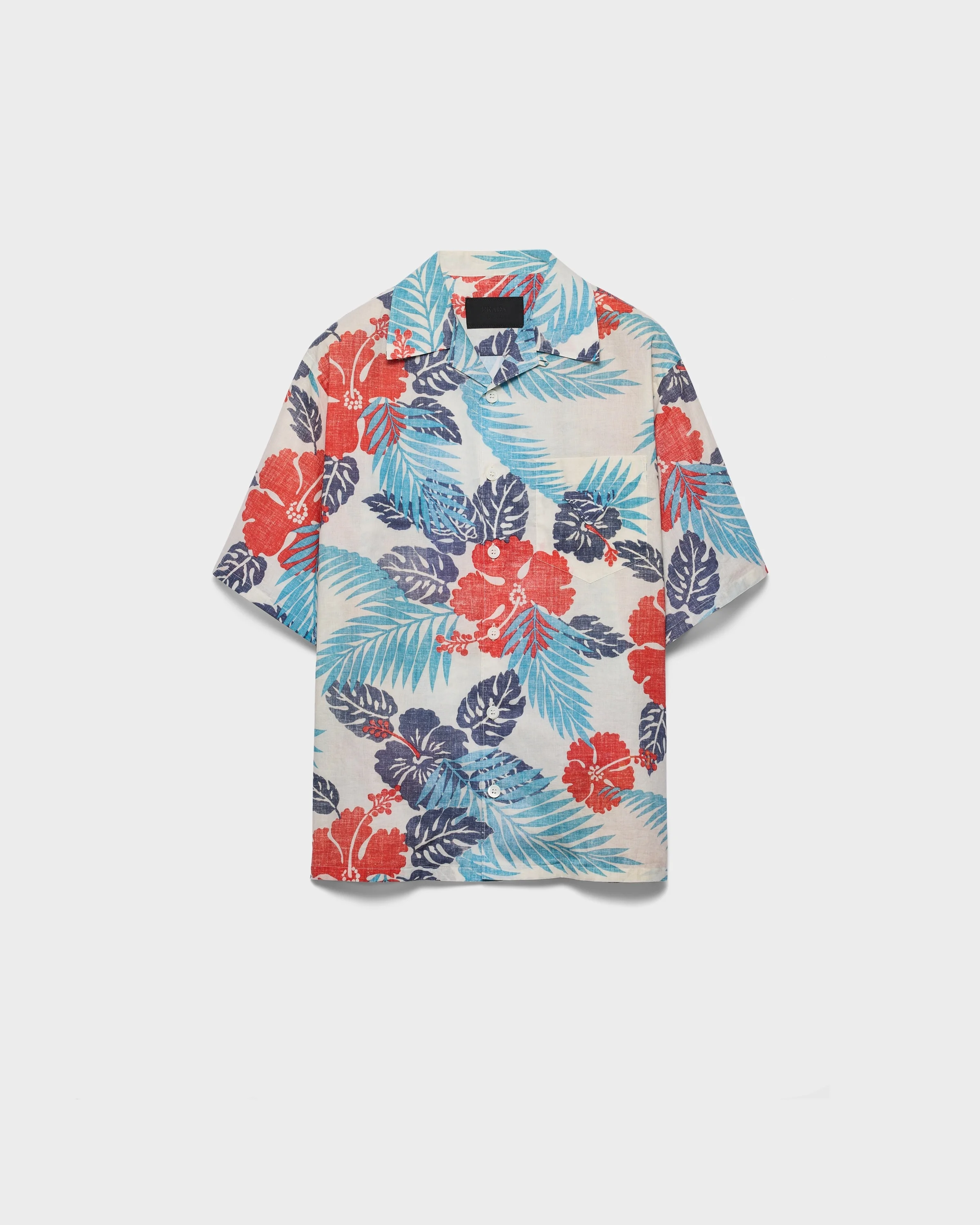 Printed cotton bowling shirt - 1