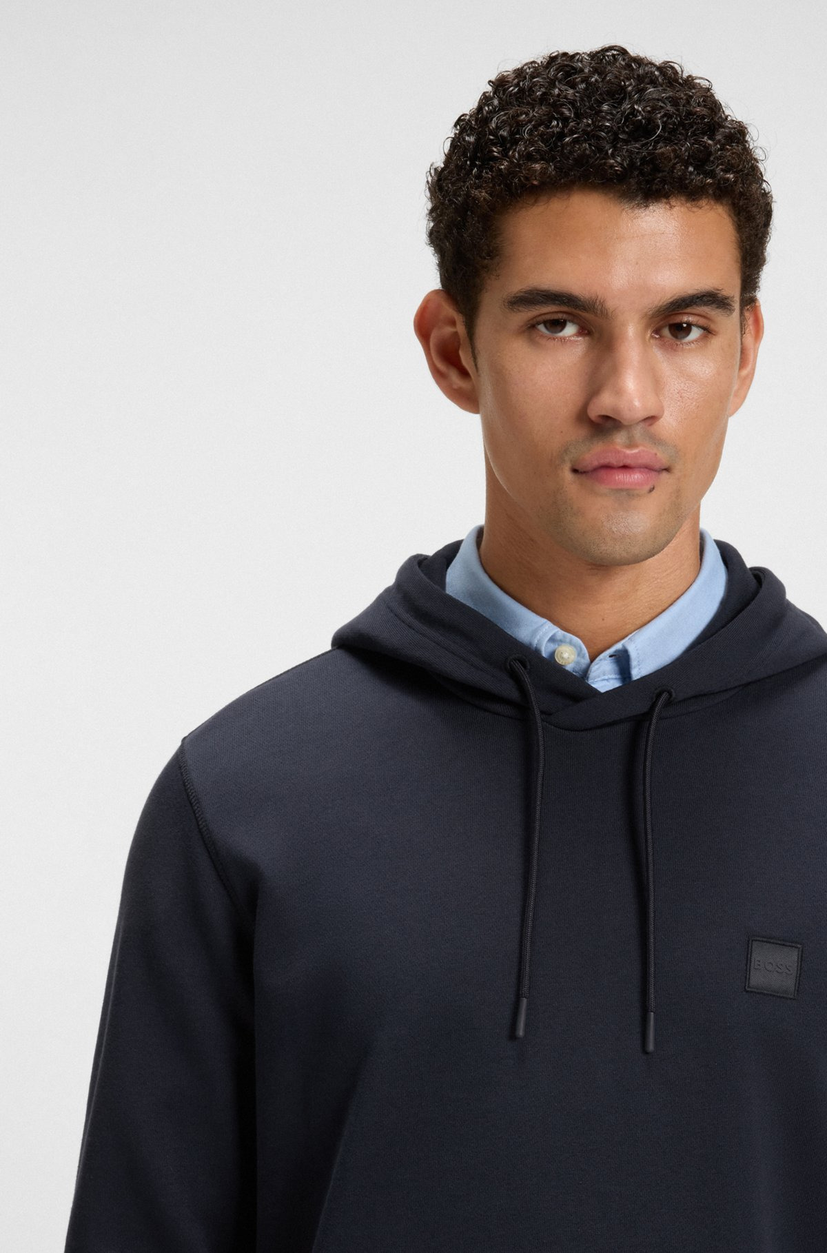 REGULAR-FIT HOODIE IN COTTON TERRY WITH LOGO PATCH - 3