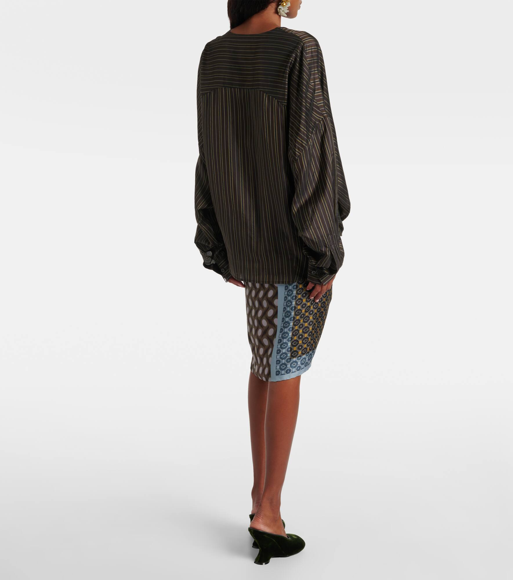Striped draped wrap top - 3