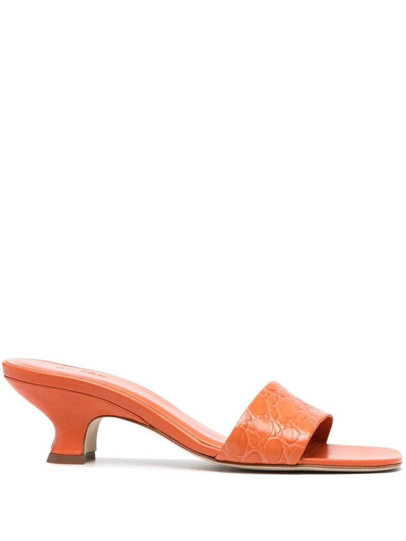 Ceni crocodile-embossed mules 1