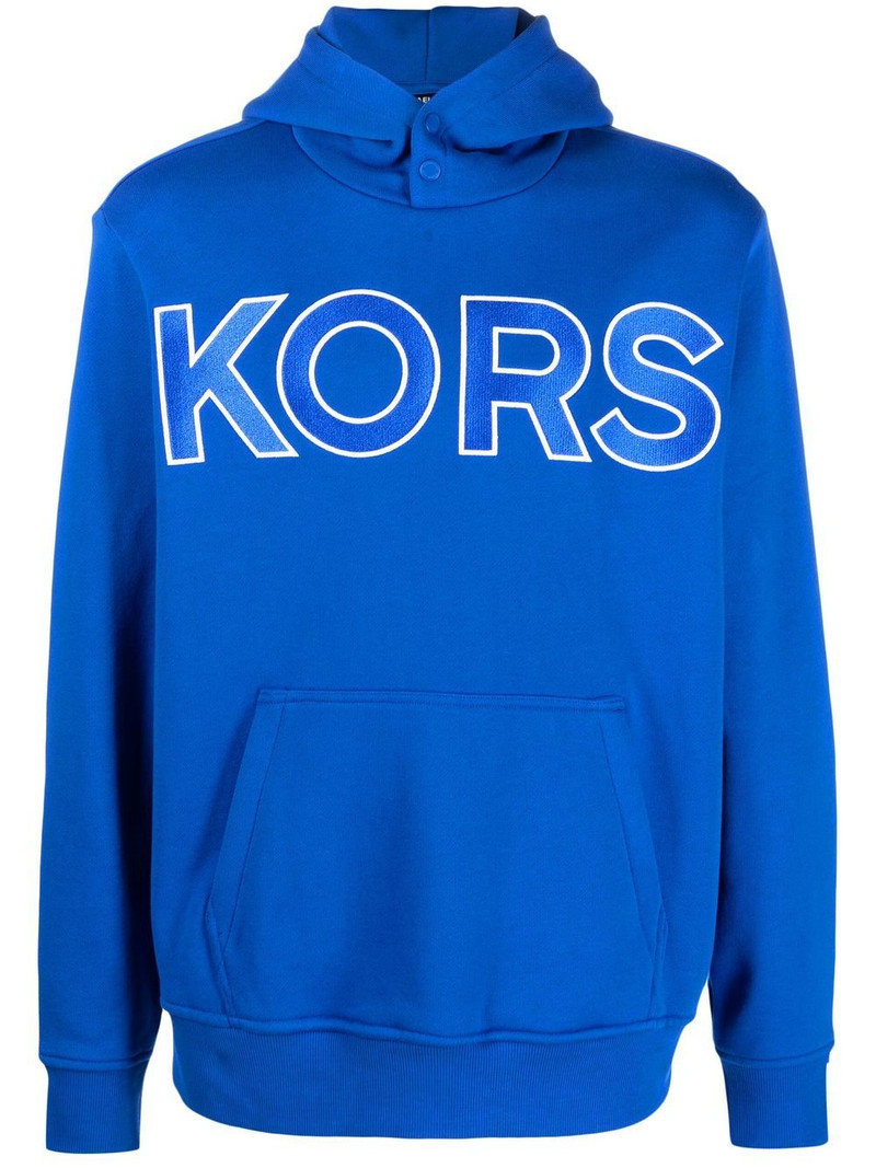 logo-embossed cotton hoodie 1