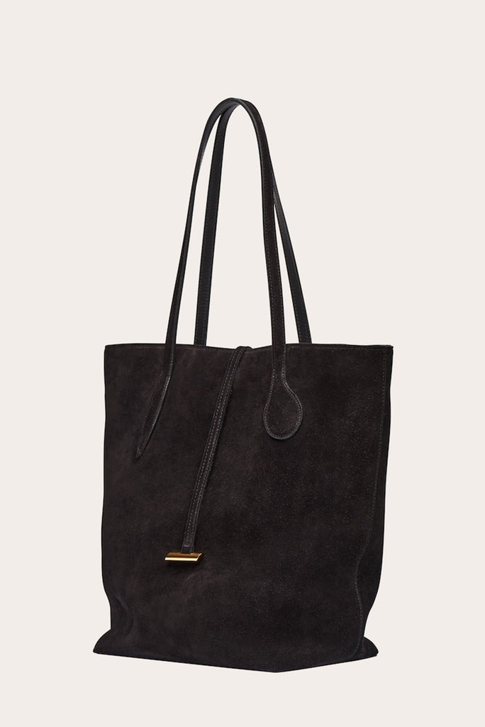 TALL SPROUT TOTE BLACK SUEDE - 4