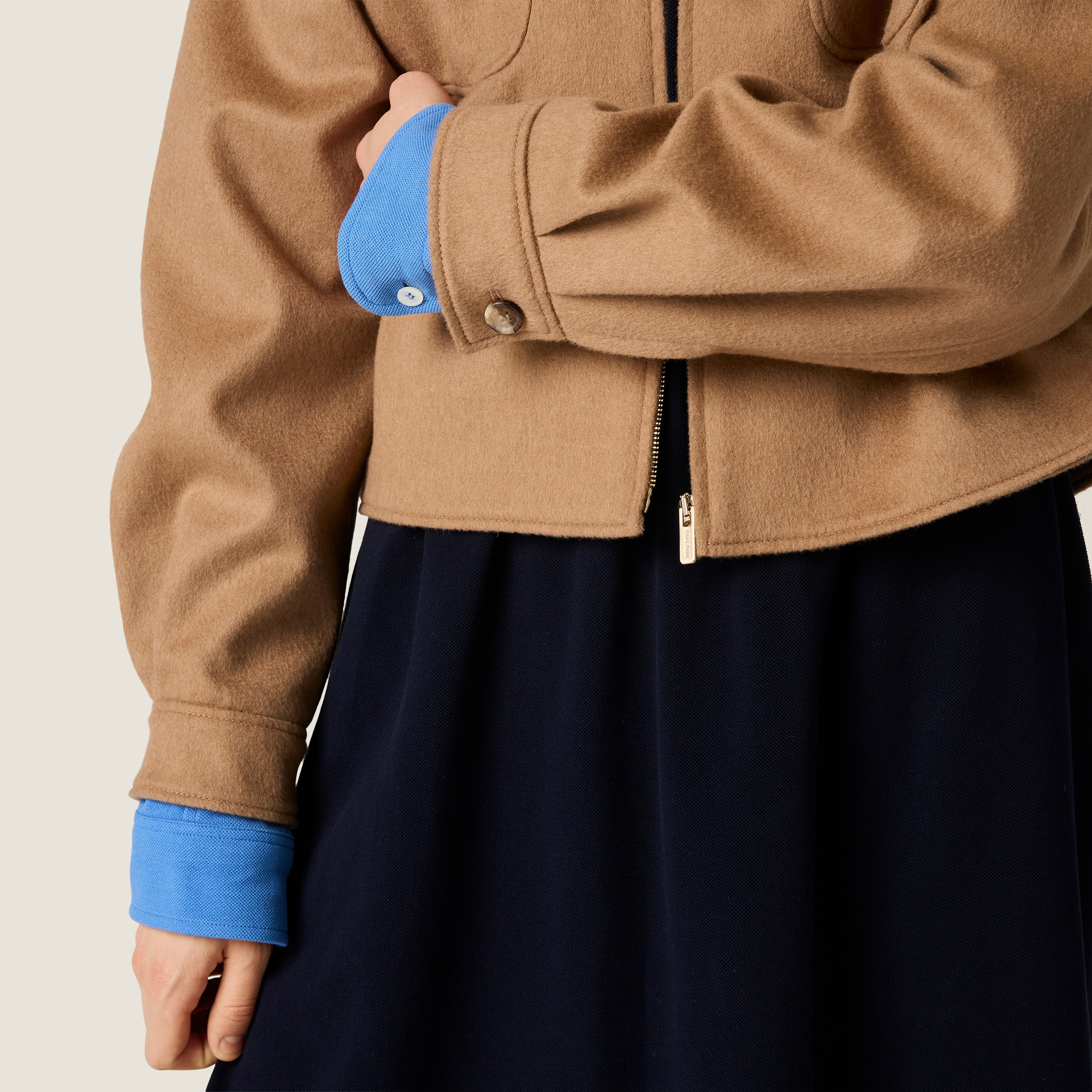 Bonded camel hair blouson jacket - 5