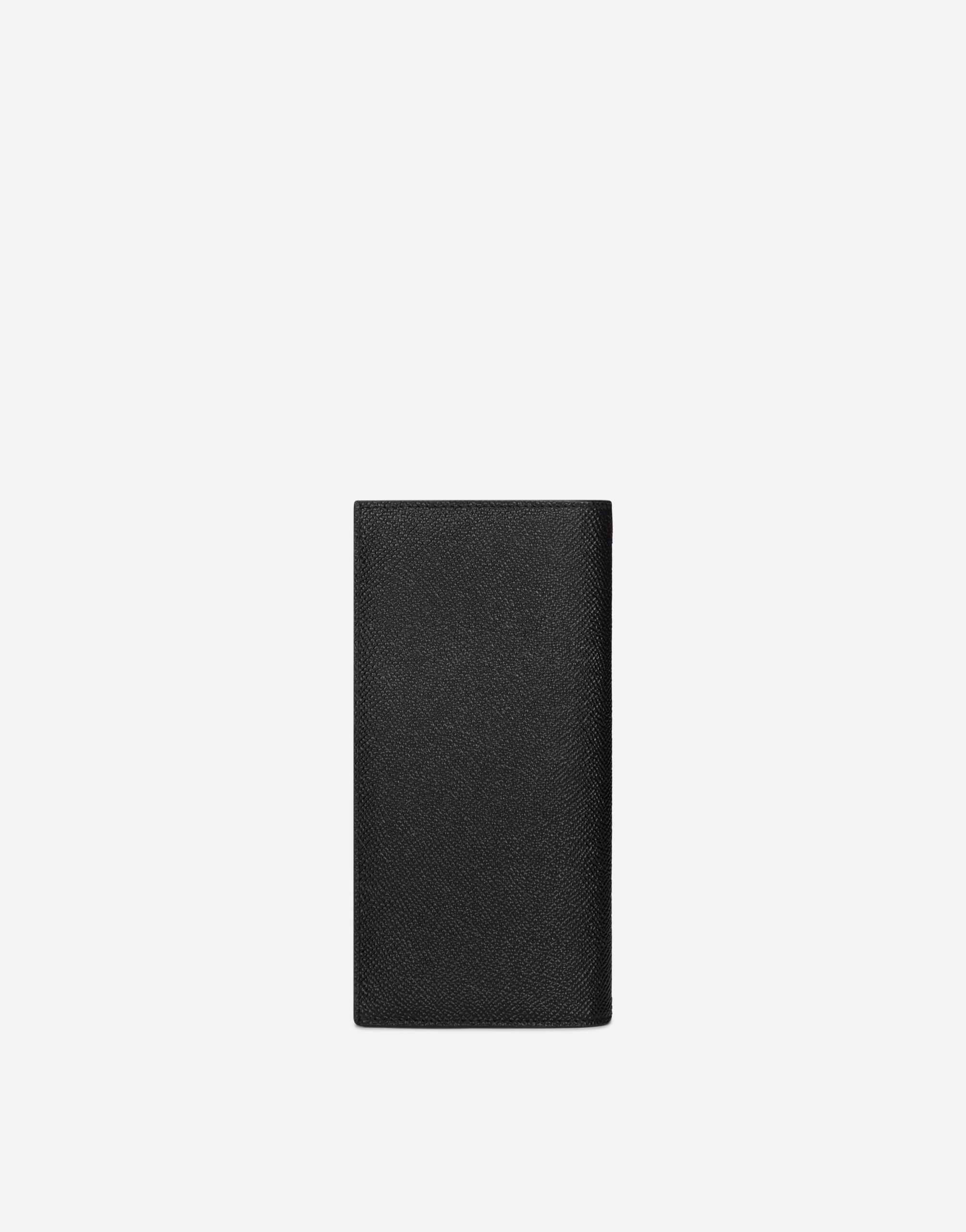 Calfskin vertical wallet with logo tag - 3