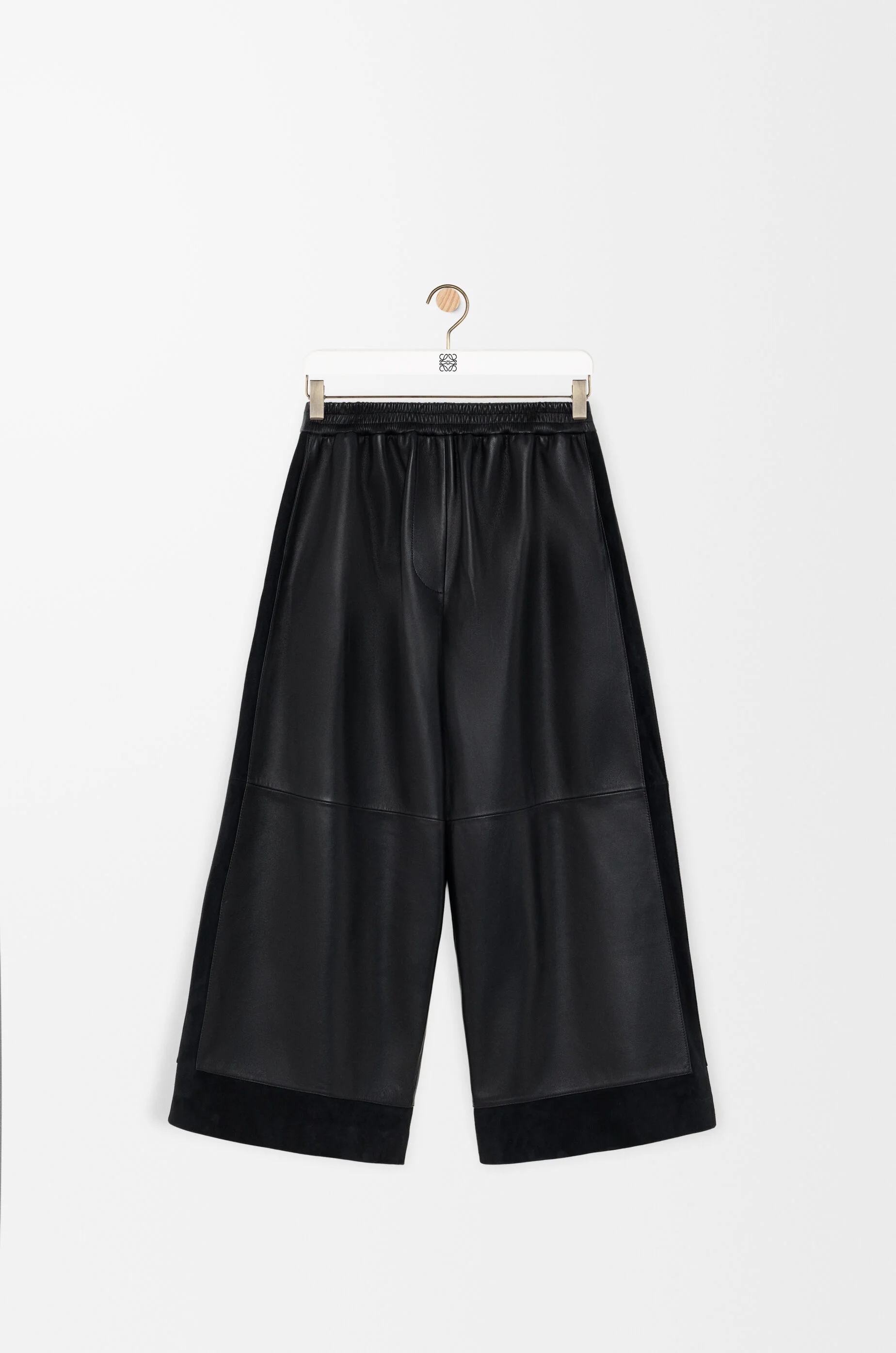 Cropped trousers in nappa lambskin and suede - 1