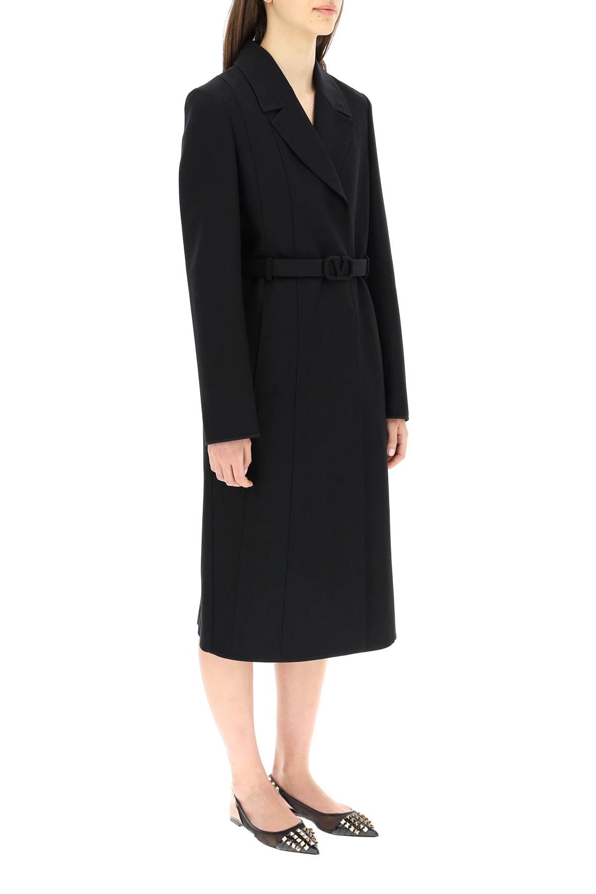 COAT WITH VLOGO SIGNATURE BELT - 3