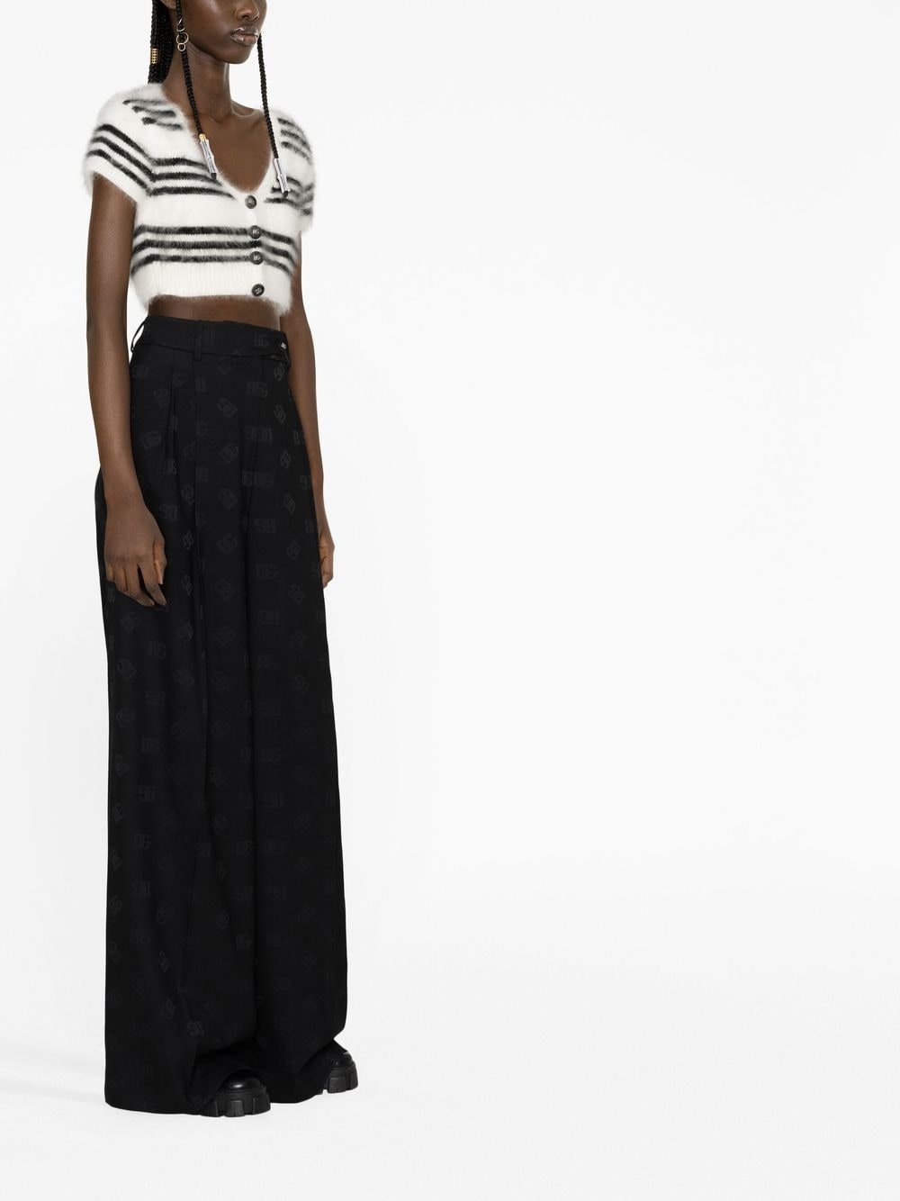 all-over logo print trousers - 4