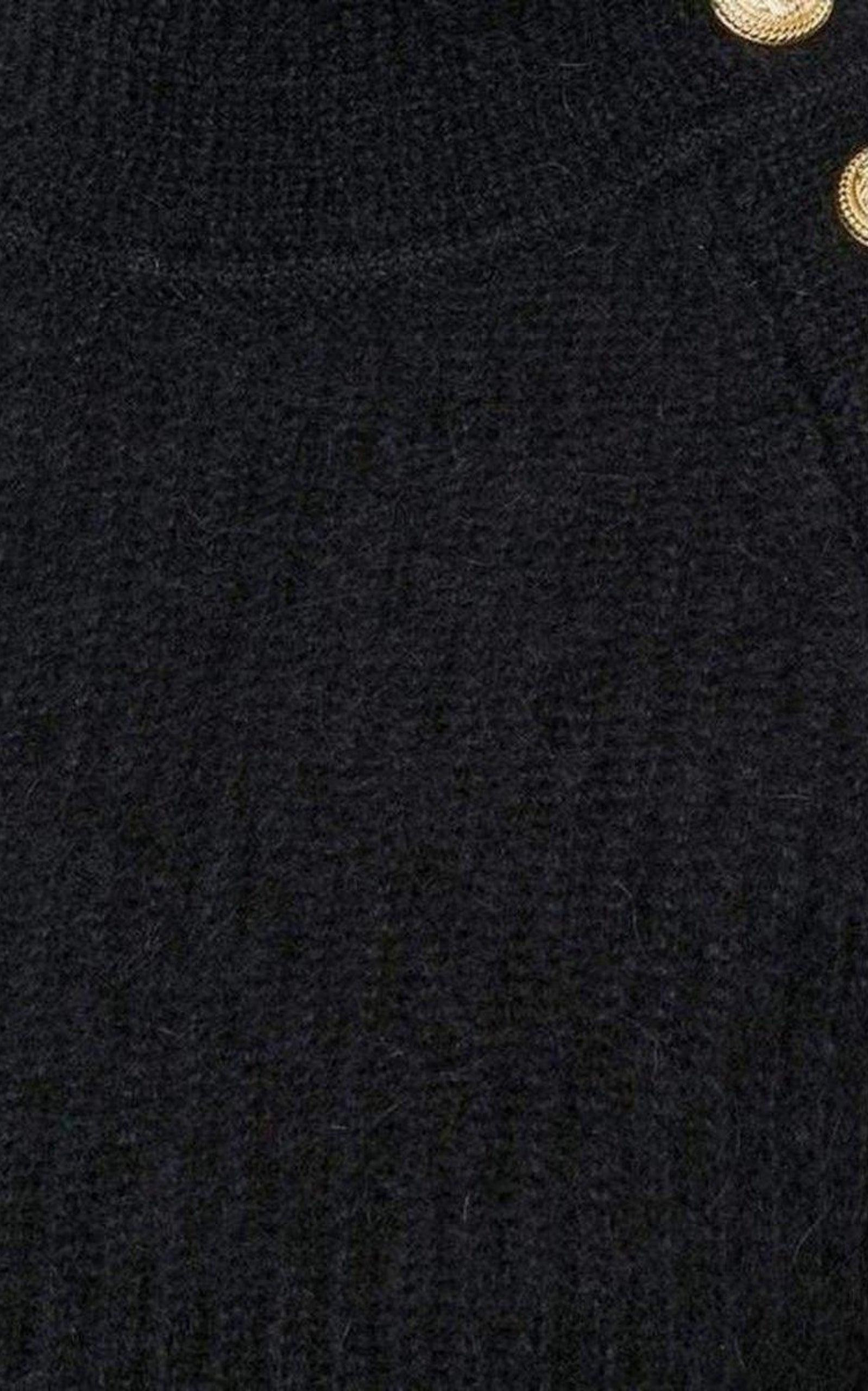 Black Mohair Wool Ribbed Turtleneck Sweater - 5