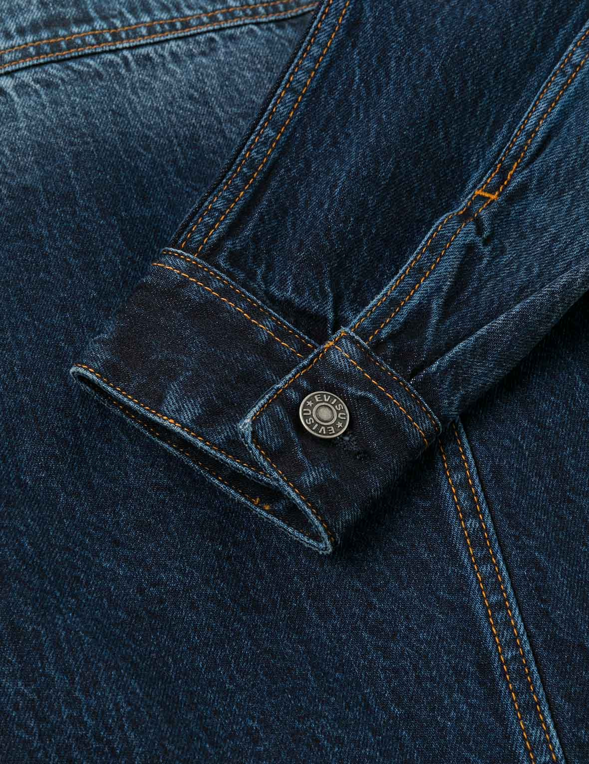 Gradient Print Loose Fit Washed Denim Jacket - 12