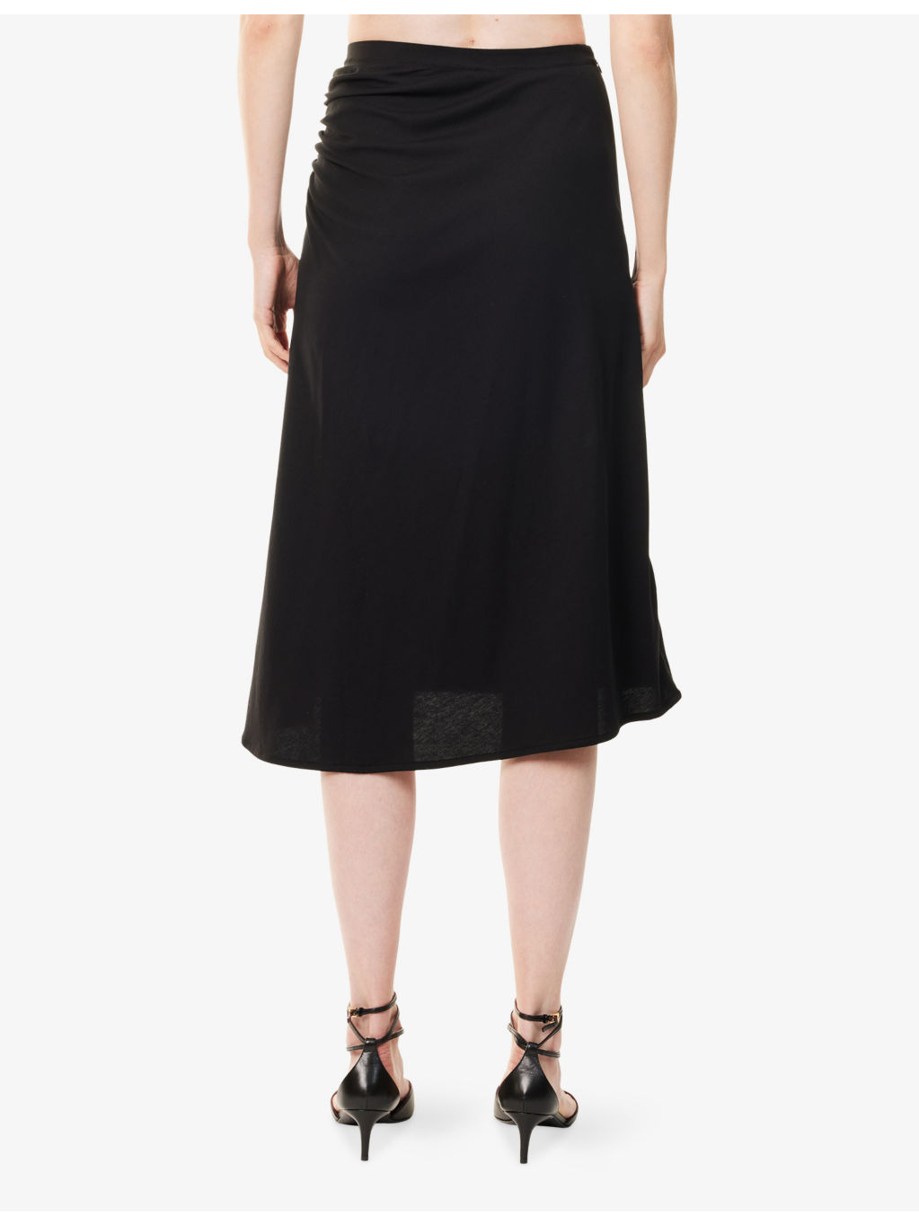 Hevira Draped Cotton-Jersey Midi Skirt - 4