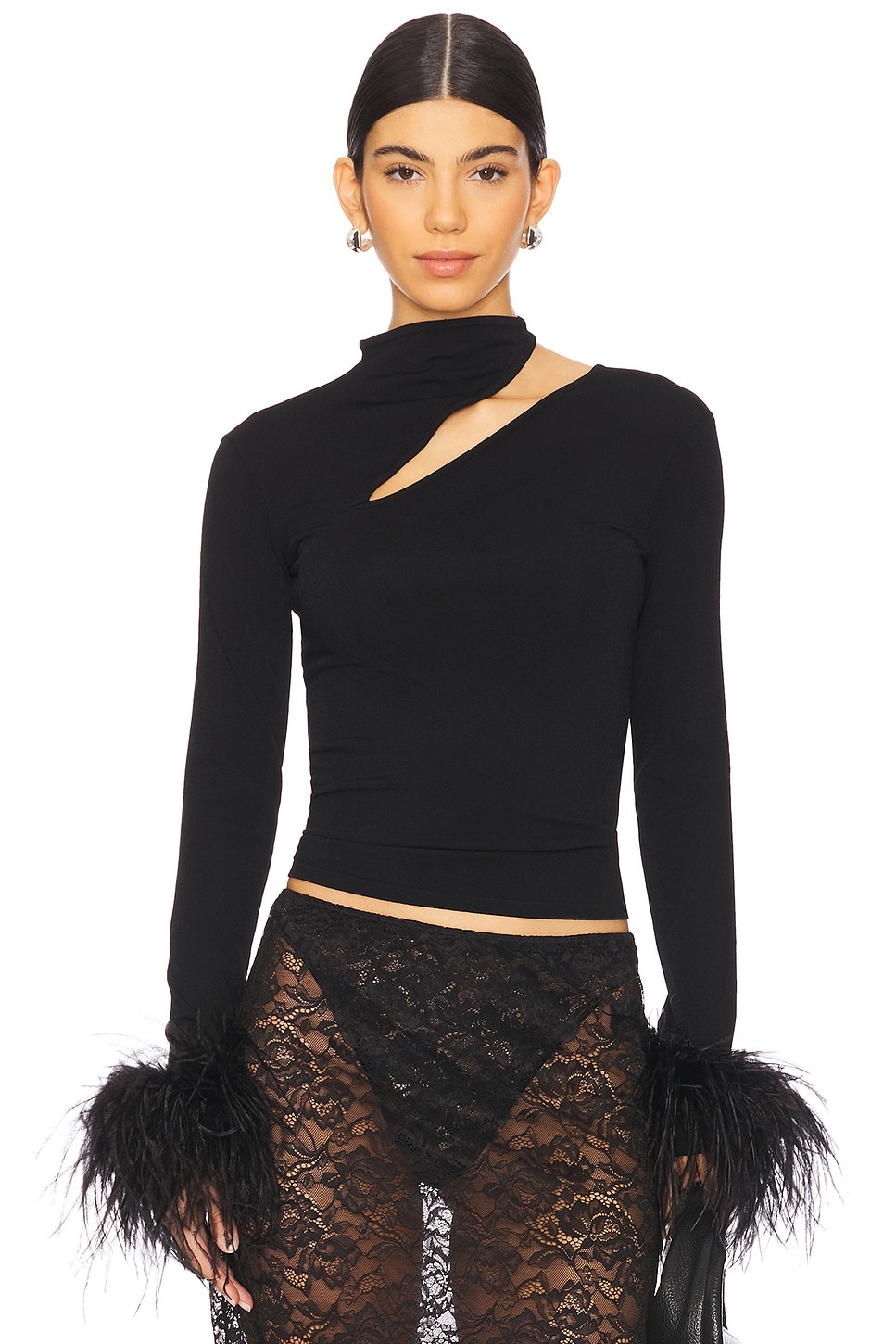 Asymmetric Top With Feathers - 1