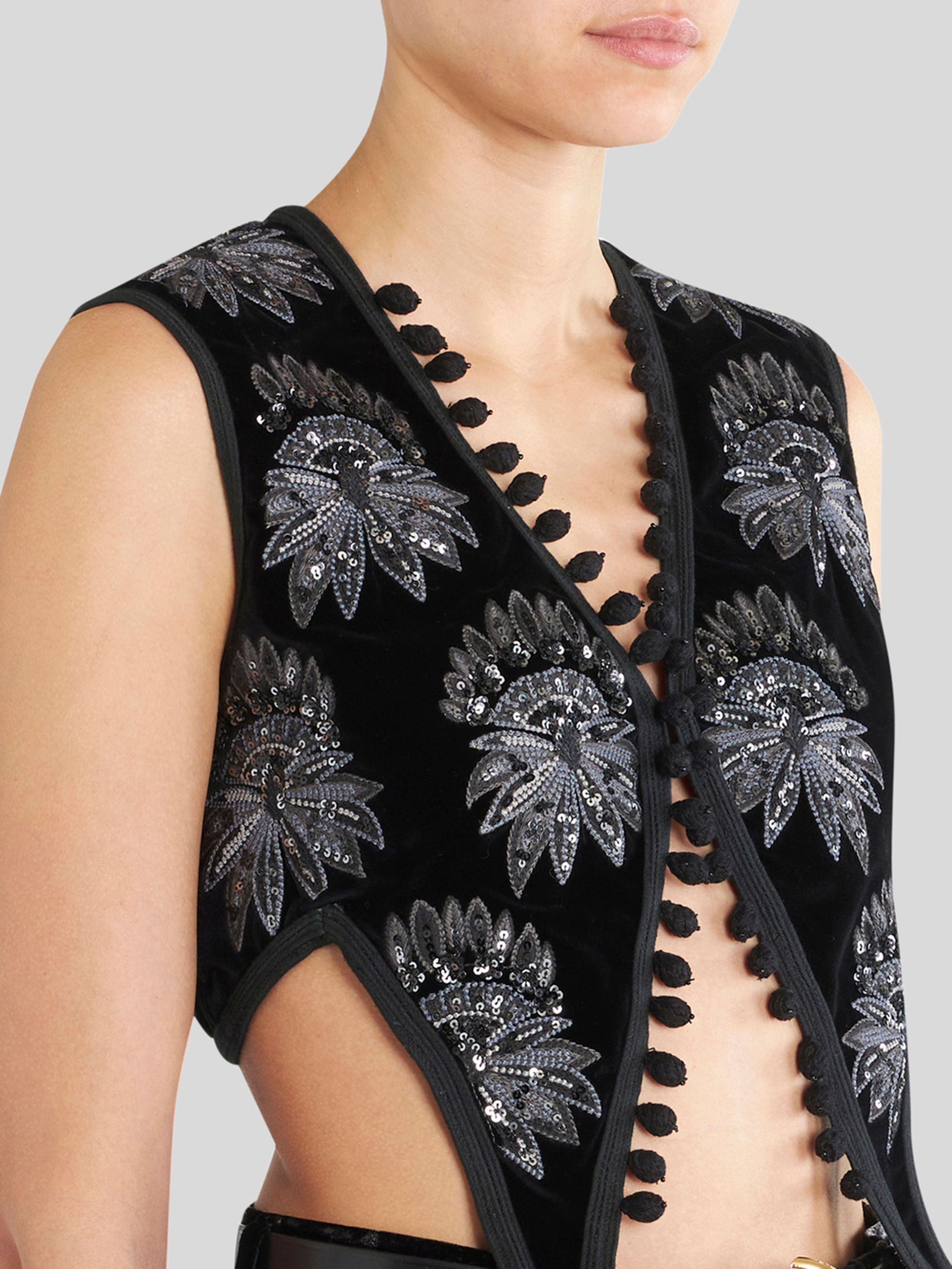 EMBROIDERED VELVET WAISTCOAT - 4
