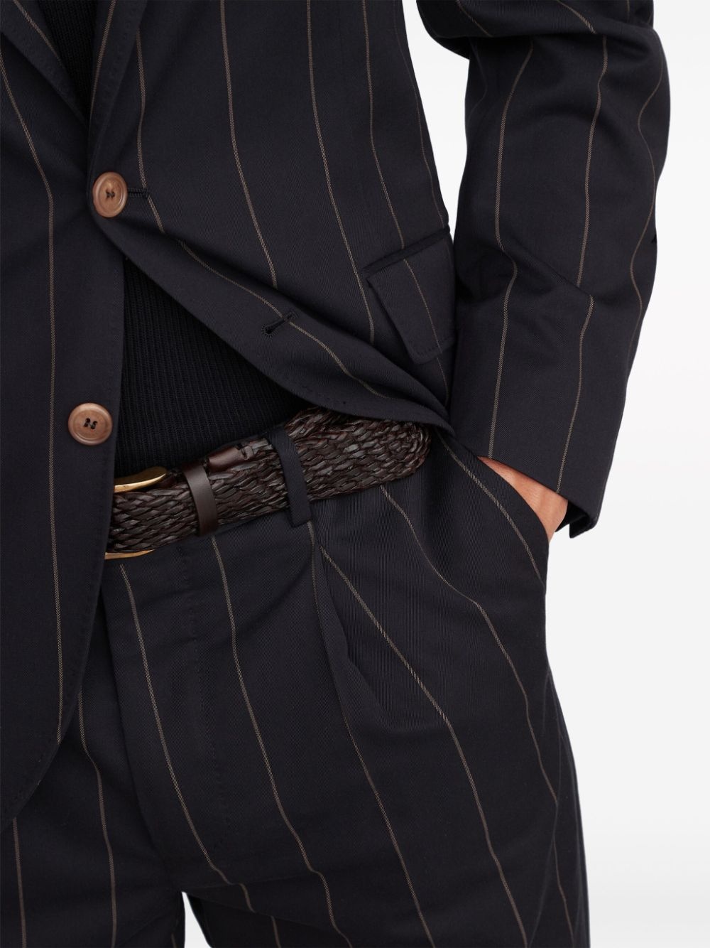 interwoven-design leather belt - 4