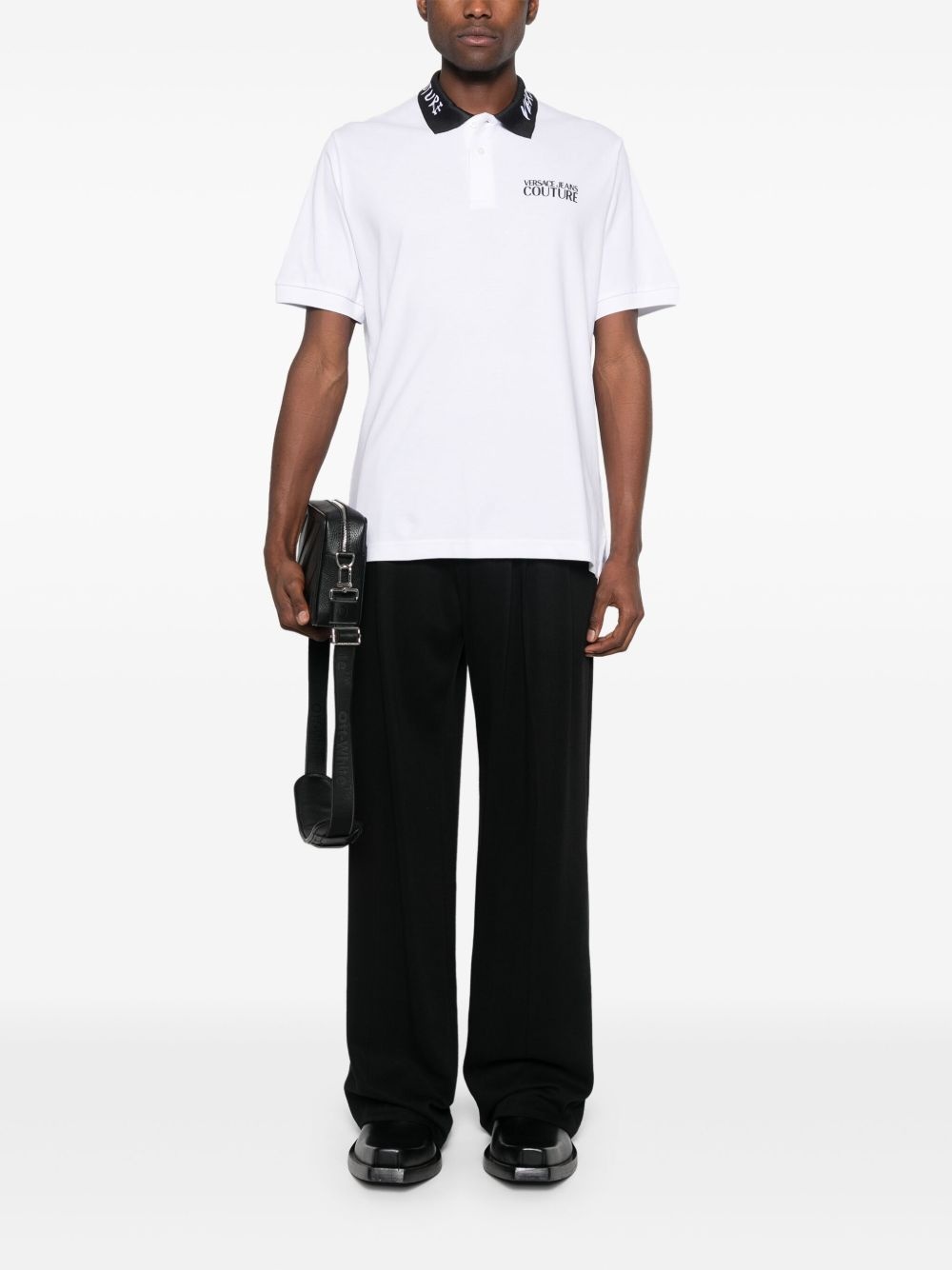 Logobrush-collar polo shirt - 2