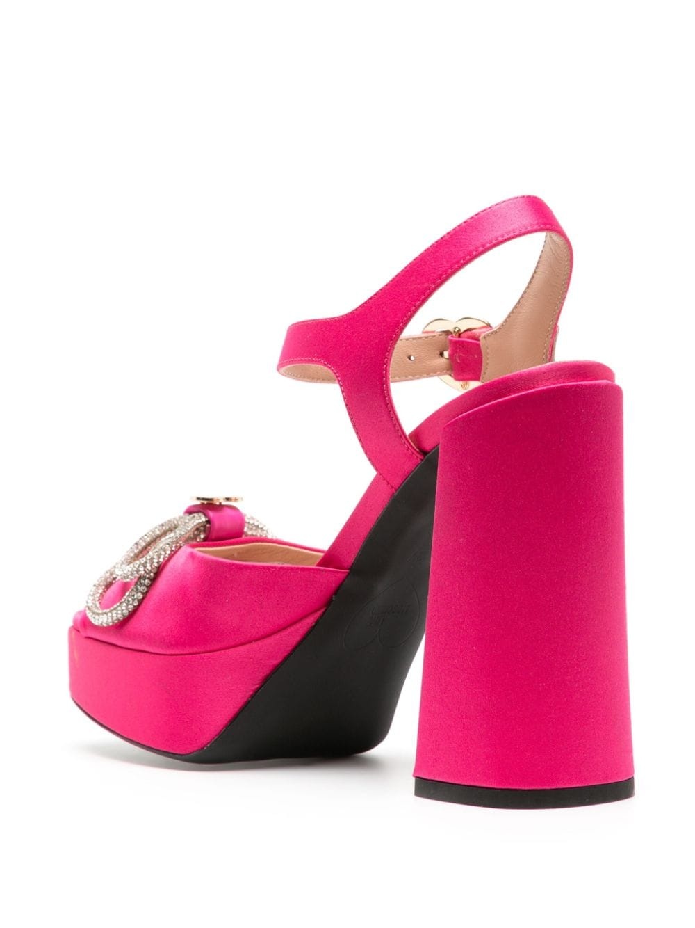 130mm logo-plaque bow sandals - 3