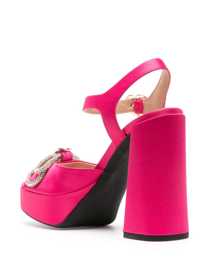 130mm logo-plaque bow sandals 3