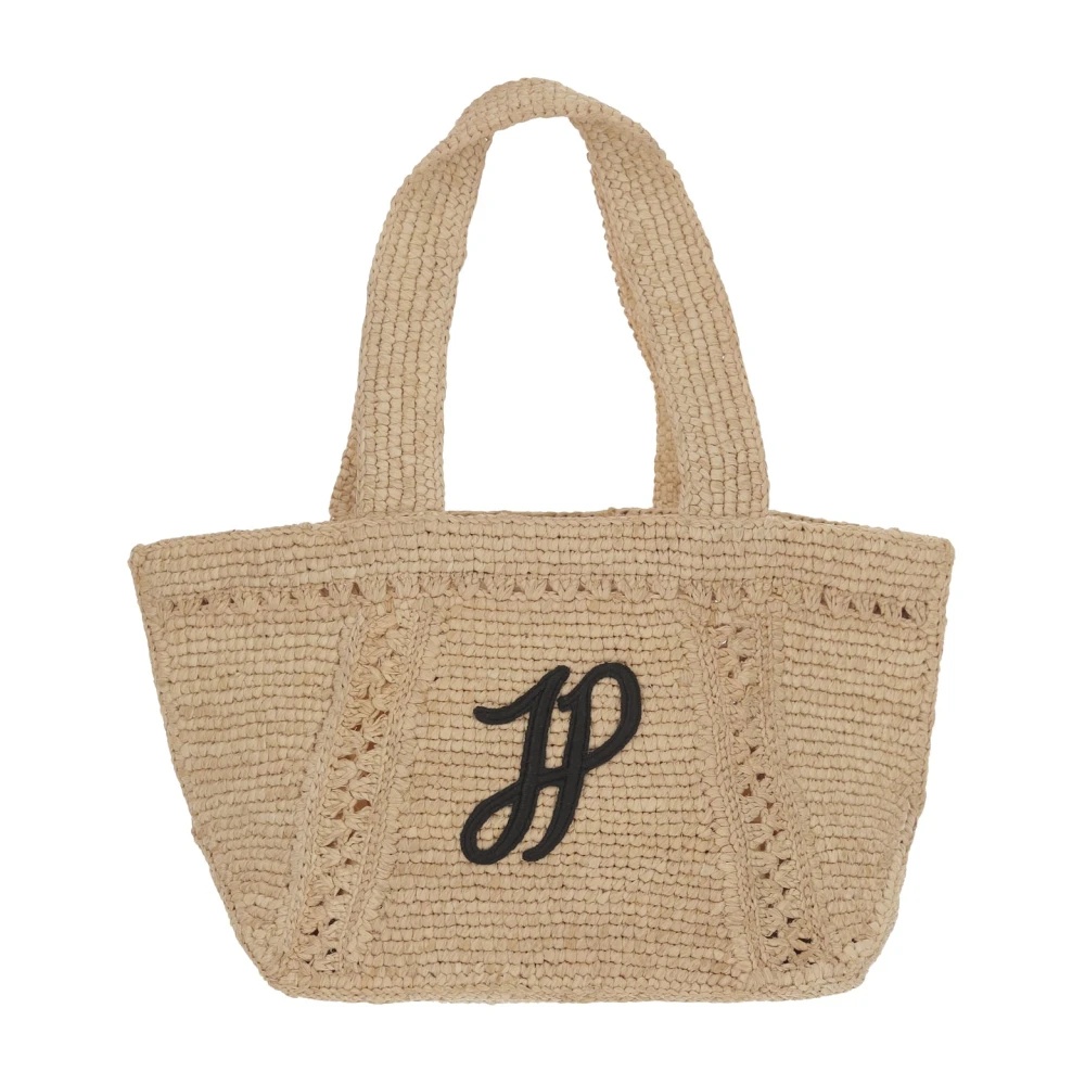 トートバッグ Patou Raffia Tote With Embroidered Logo Patou Raffia Tote With Embroidered Logo In Blue | ModeSens