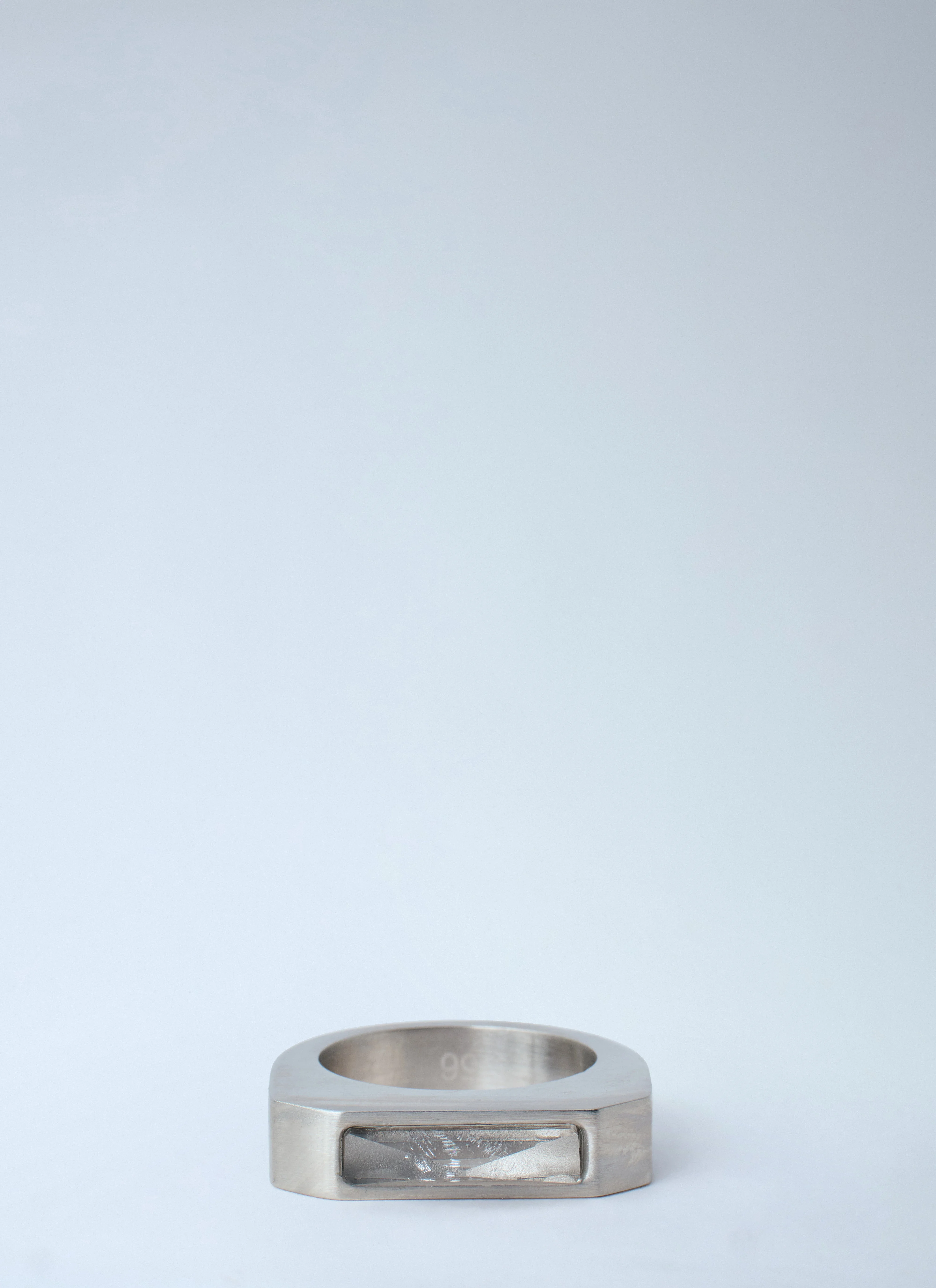Rick Owens Women Pyramid Palladium Brass Ring - 1