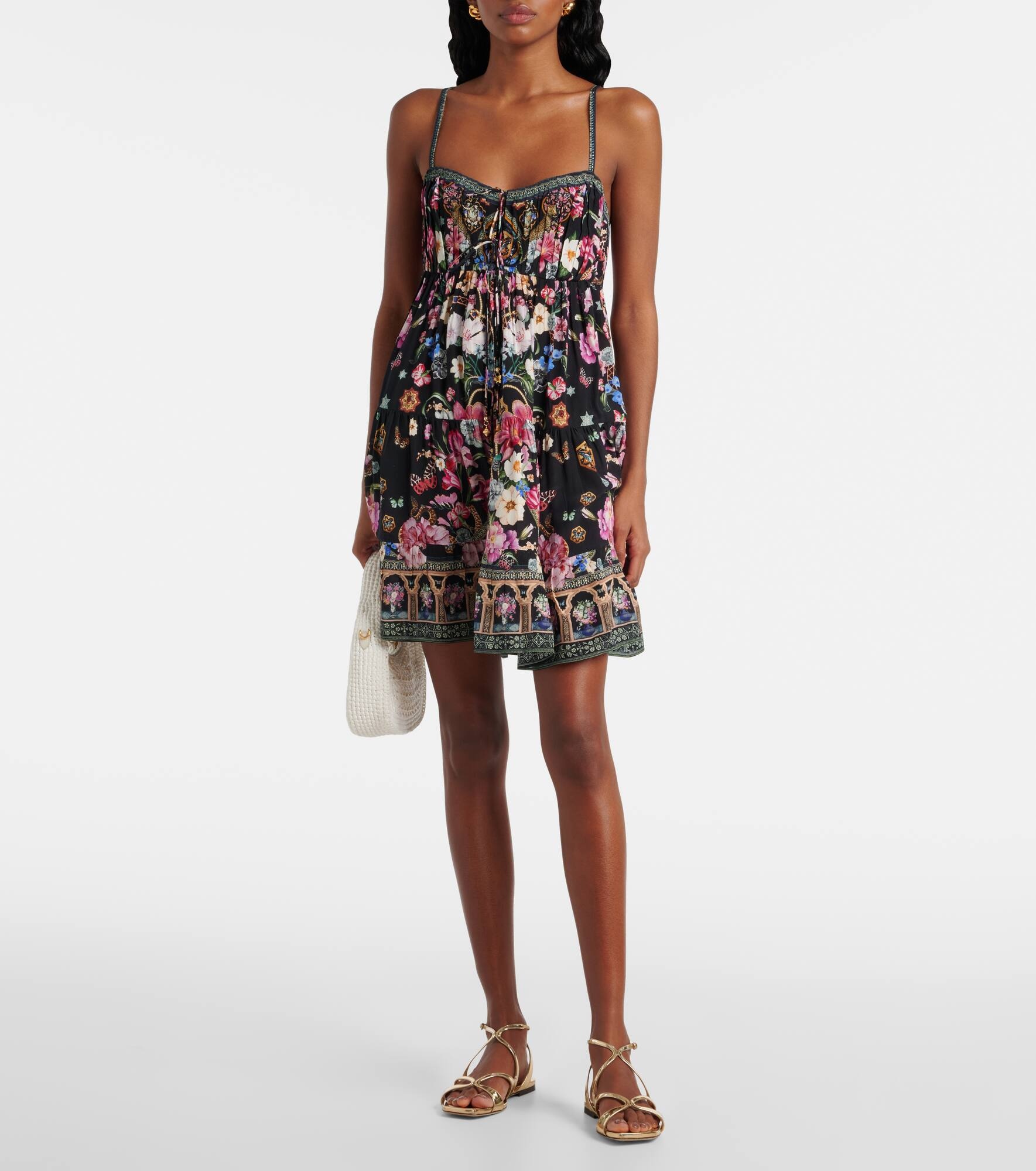 Crystal-embellished silk minidress - 2