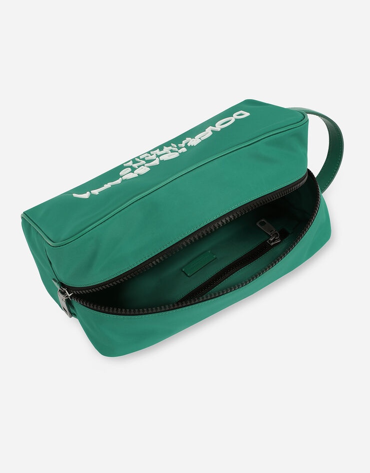 Nylon toiletry bag with rubberized logo - 4