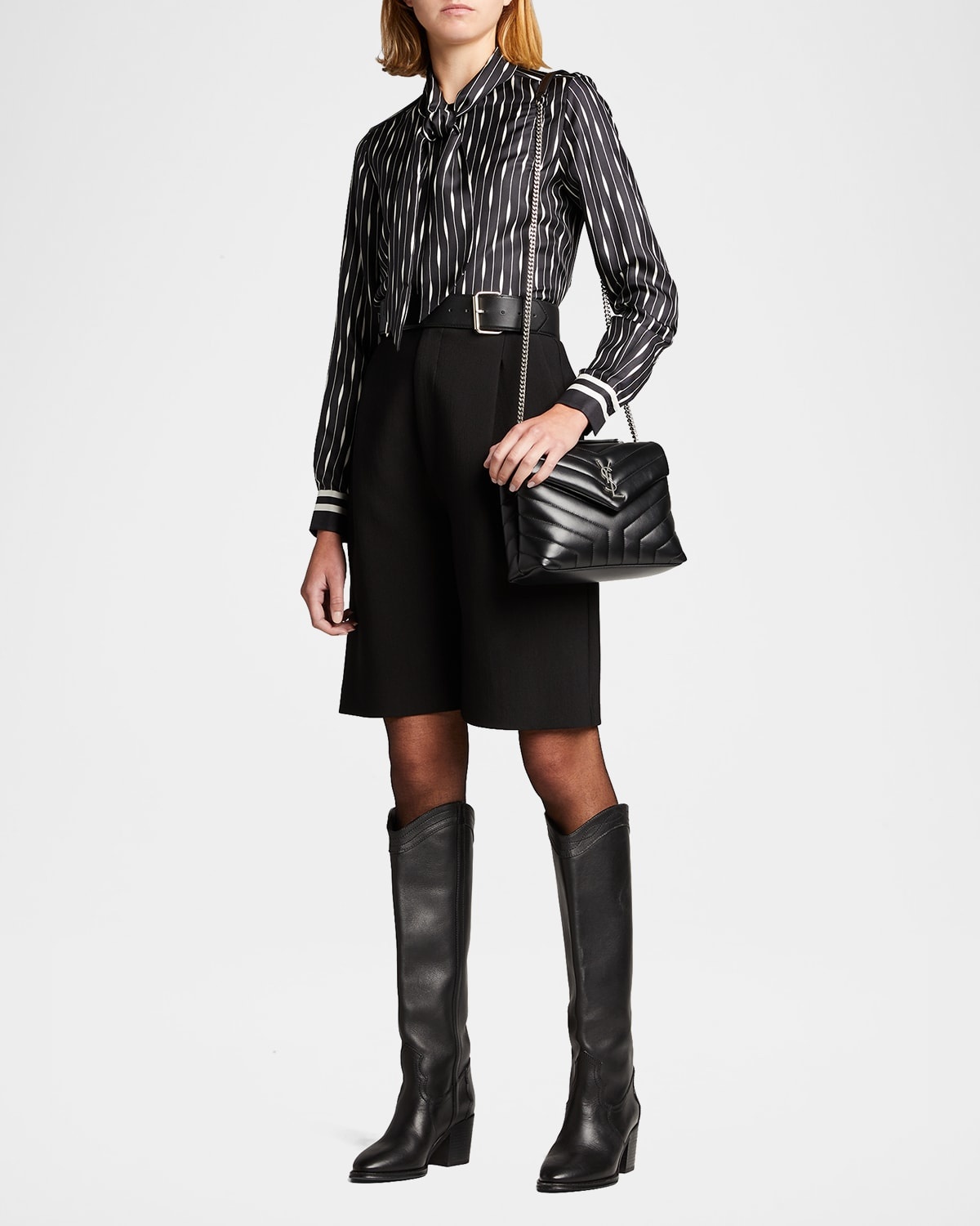 Loulou Small YSL Shoulder Bag in Quilted Leather - 7