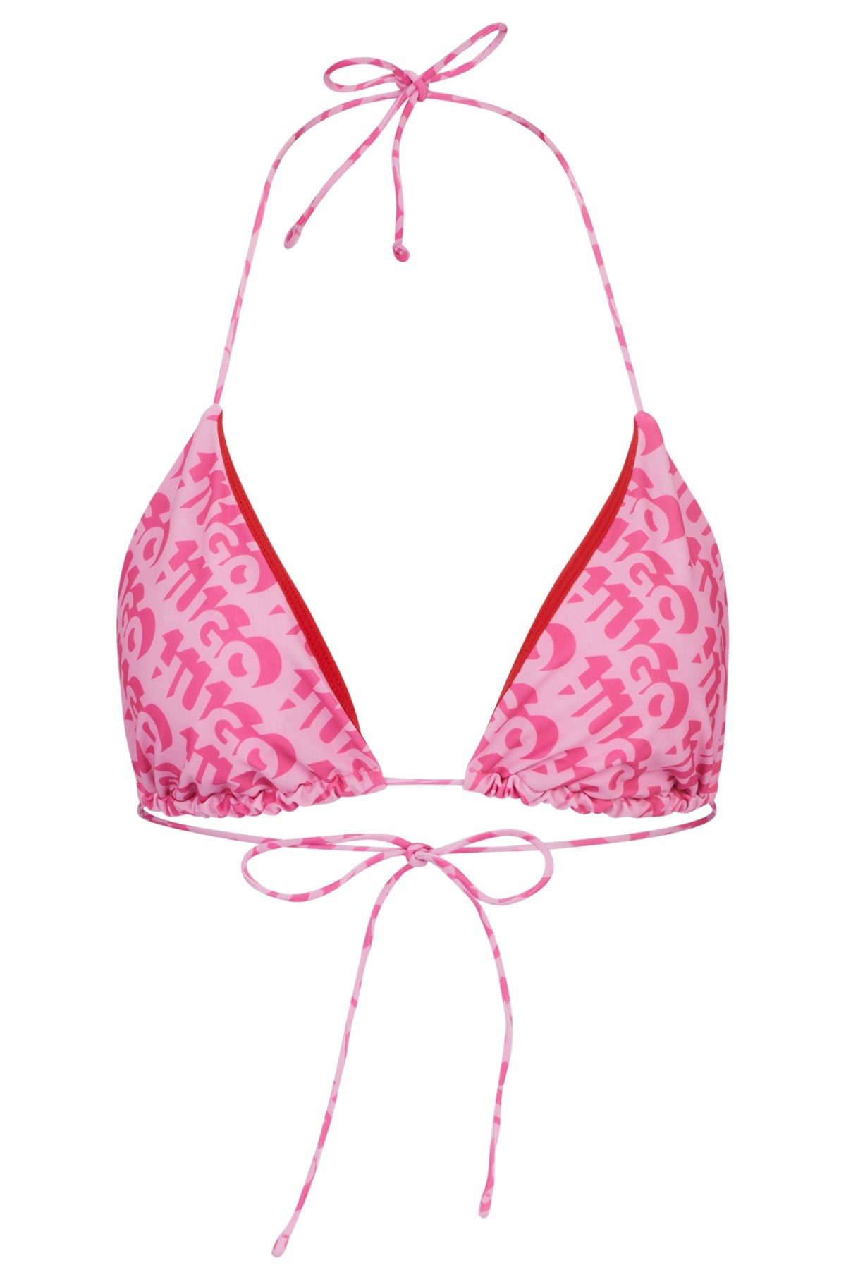 TRIANGLE BIKINI TOP WITH REPEAT LOGO PRINT - 1
