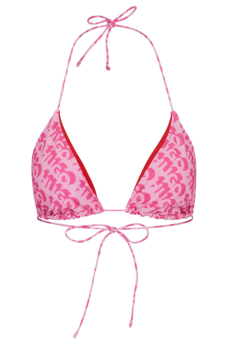 TRIANGLE BIKINI TOP WITH REPEAT LOGO PRINT 1