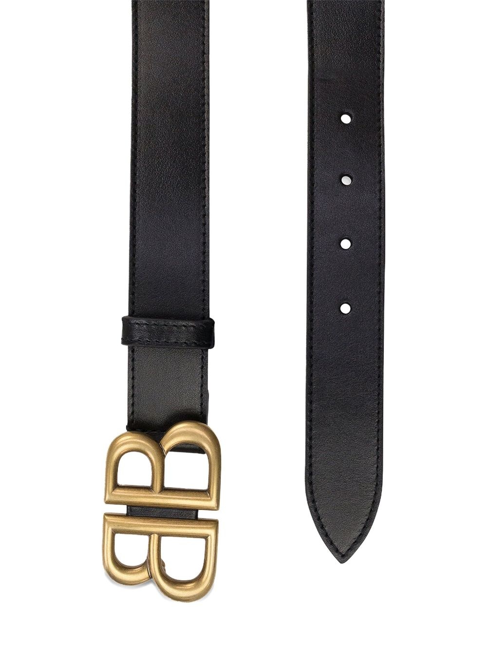 BB plaque leather belt - 3
