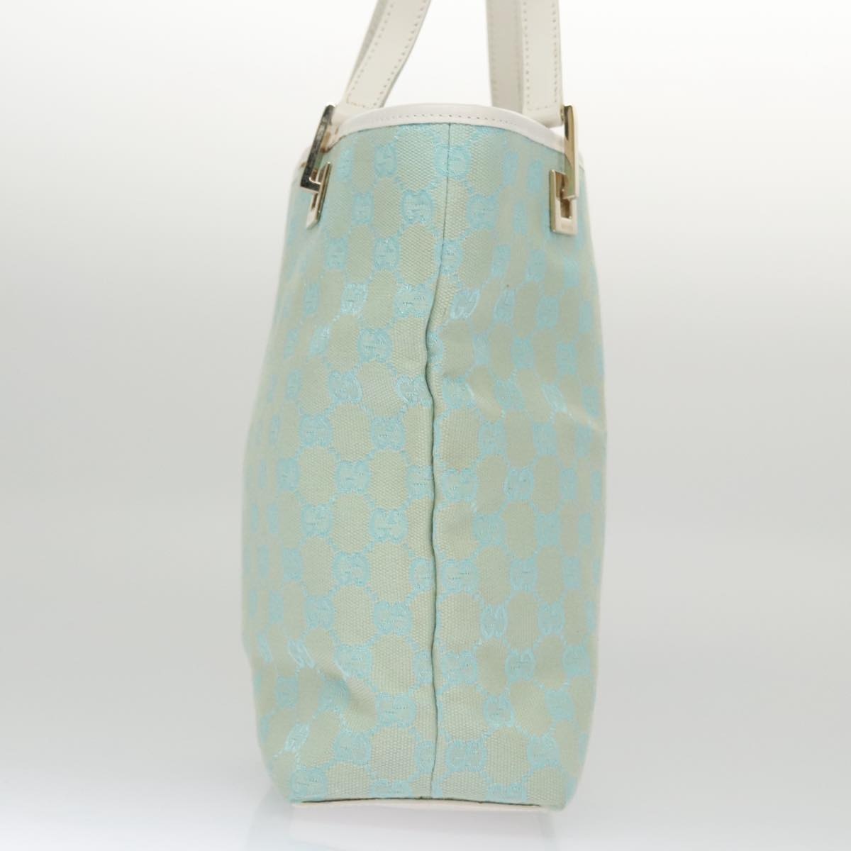 GUCCI GG Canvas Tote Bag Light Blue White Gold 002 1099 002 1099 - 6