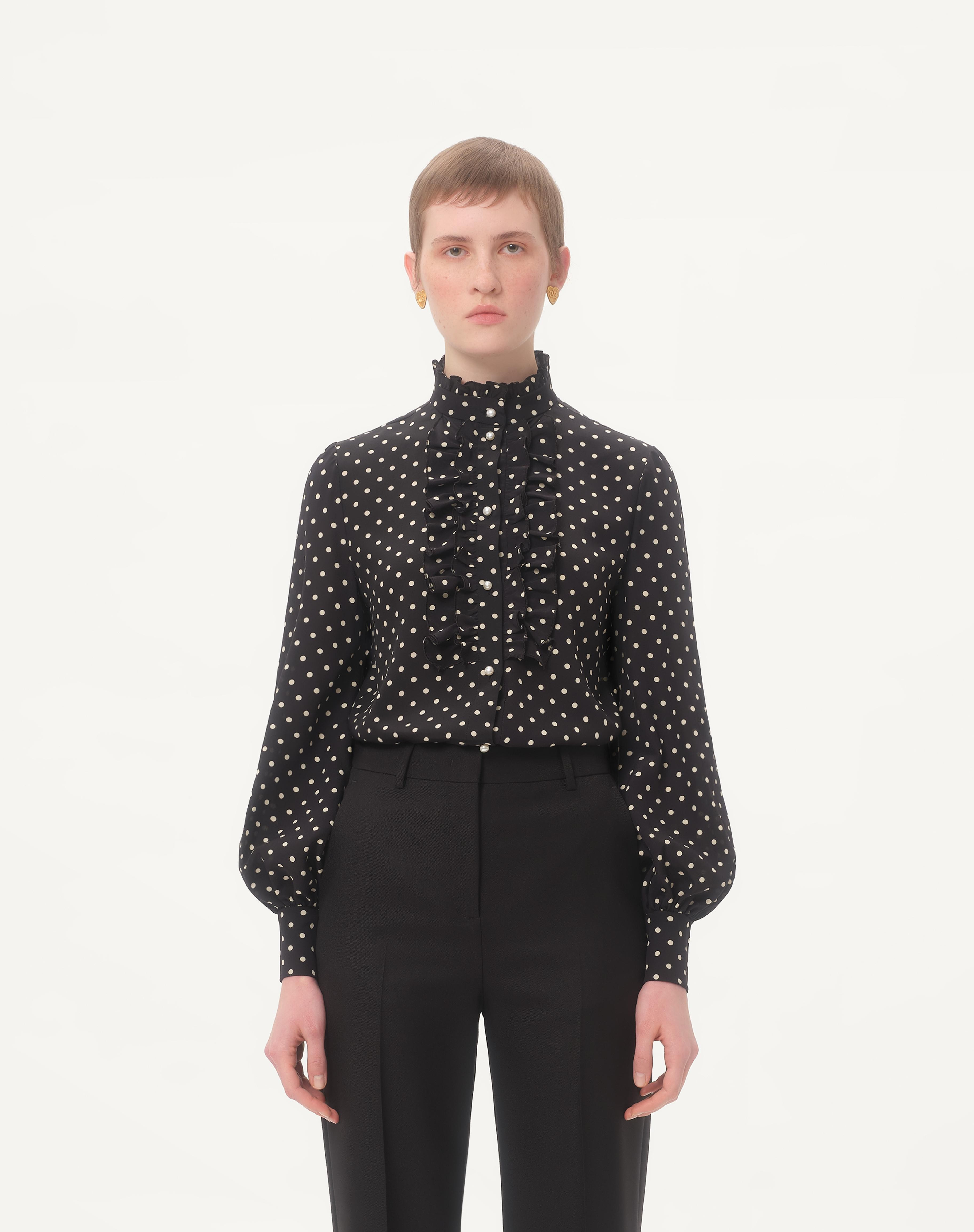 CREPE DE CHINE SHIRT WITH PLUSDEPOIS PRINT - 5