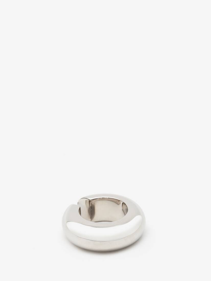 Women's Chunky Single Hoop Ear Cuff in Antique Silver - 2