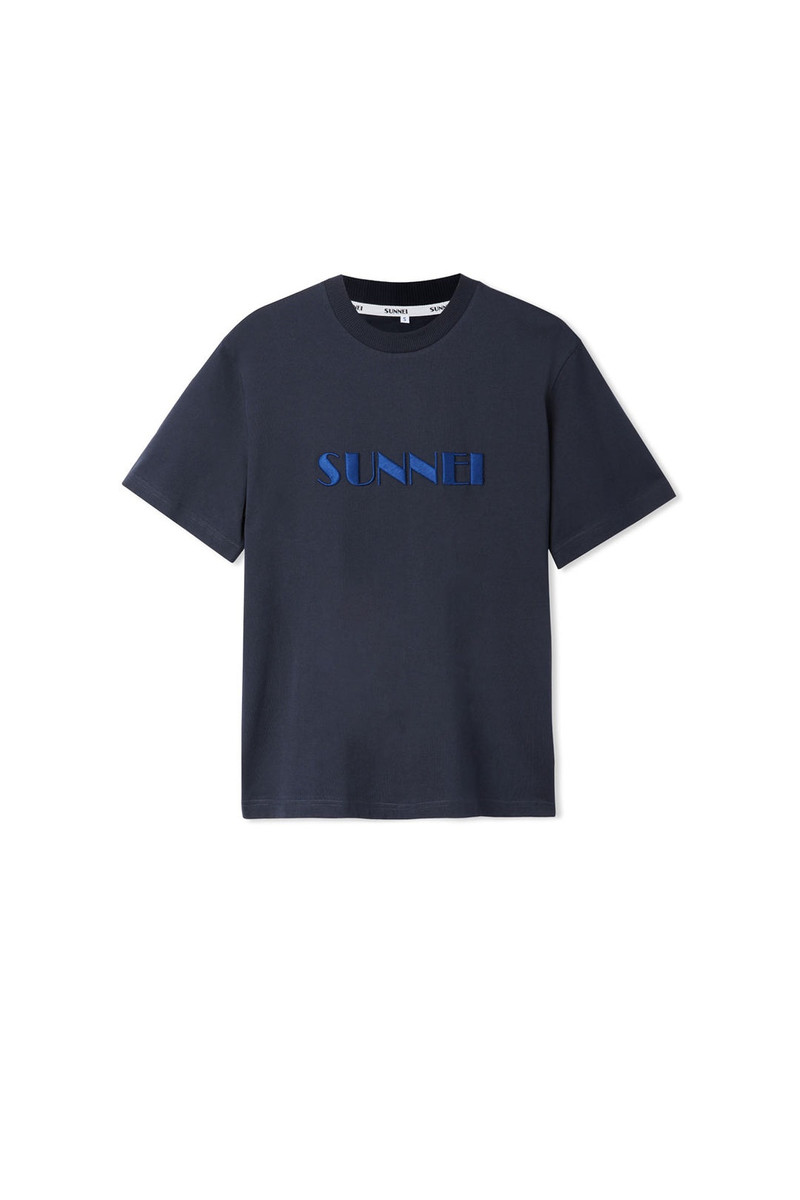 EMBROIDERED BIG LOGO T-SHIRT / midnight blue 1