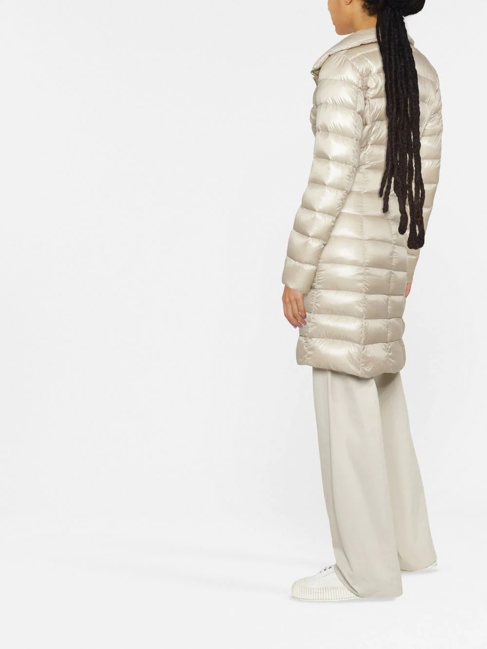 knitted-collar padded coat - 3